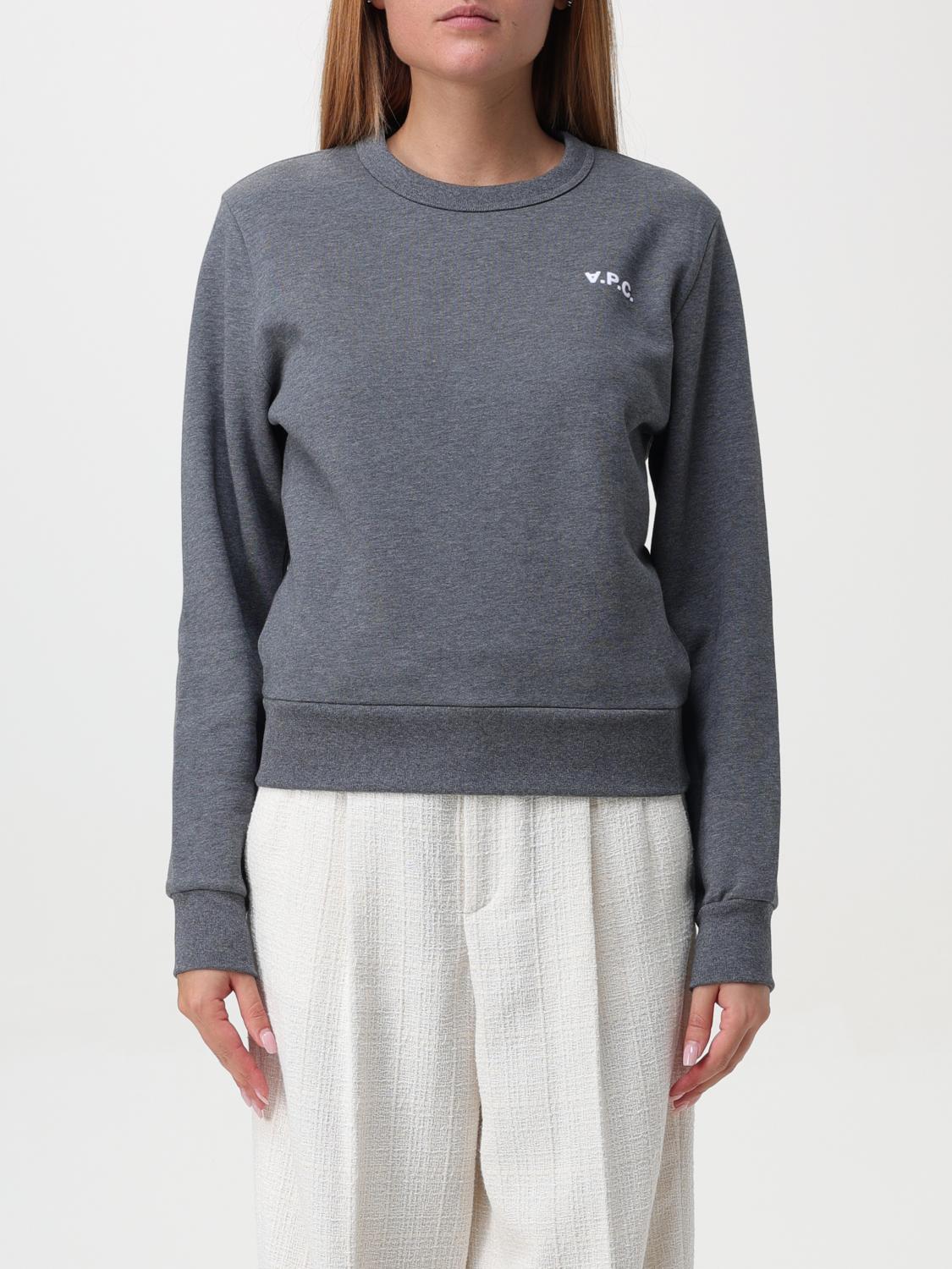 Shop Apc Sweatshirt A.p.c. Woman Color Charcoal