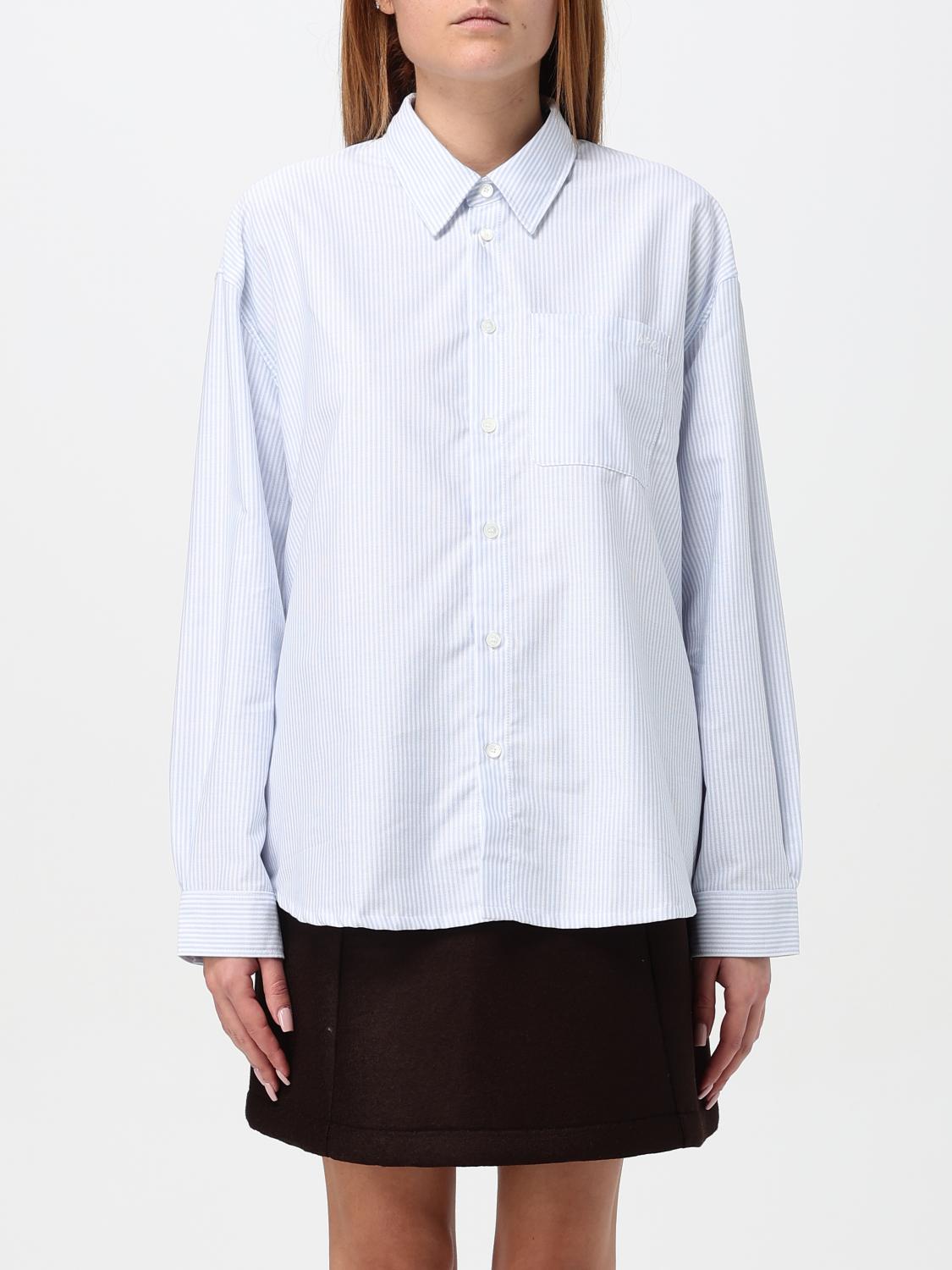 Shop Apc Shirt A.p.c. Woman Color Blue In Blau