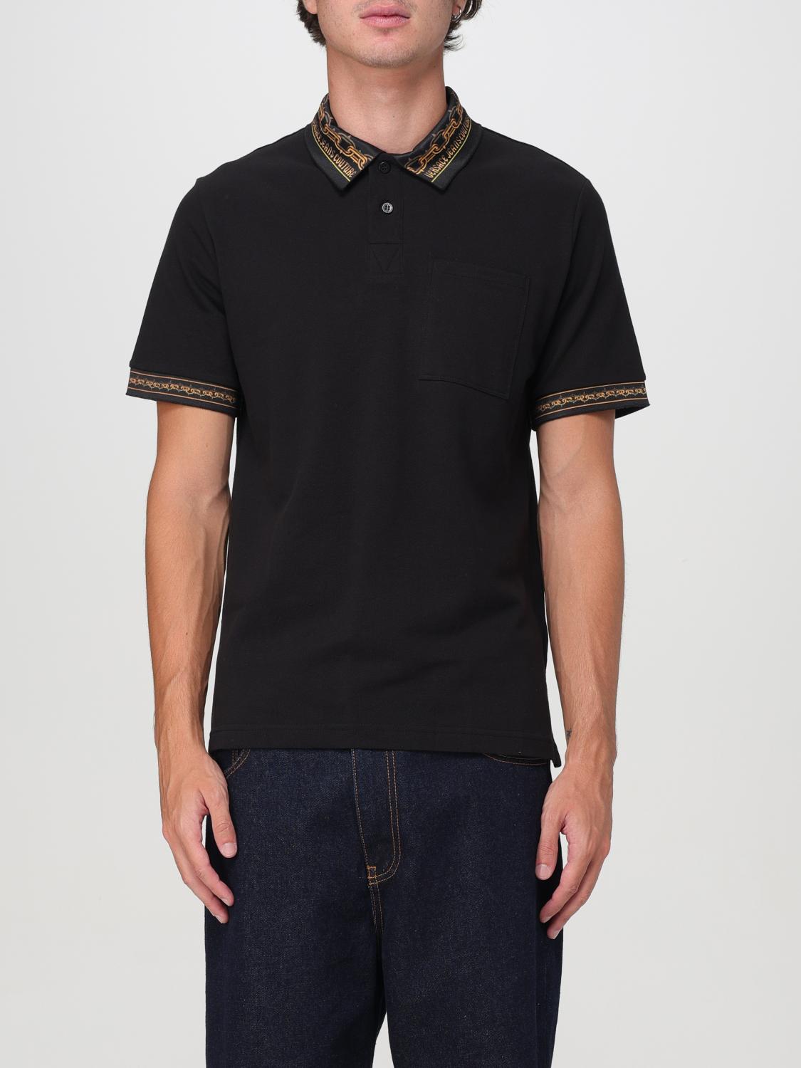 Shop Versace Jeans Couture Polo Shirt  Men Color Black In Schwarz