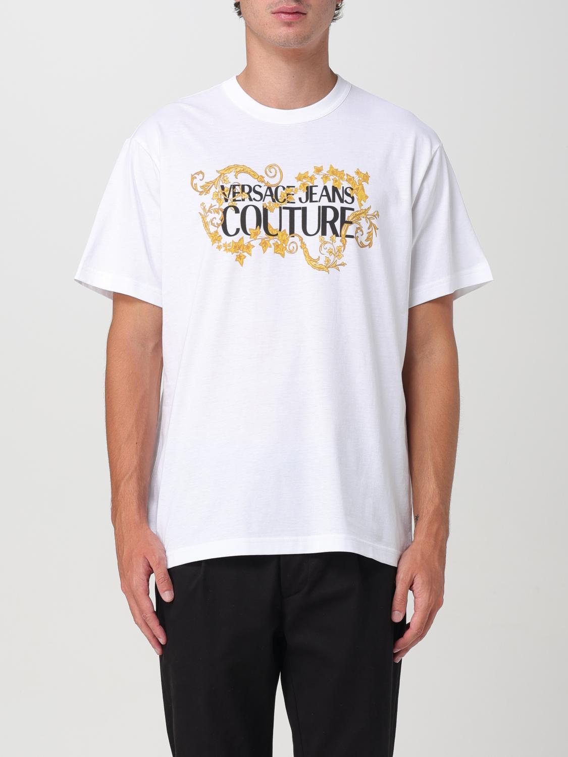 Shop Versace Jeans Couture T-shirt  Men Color White In Weiss