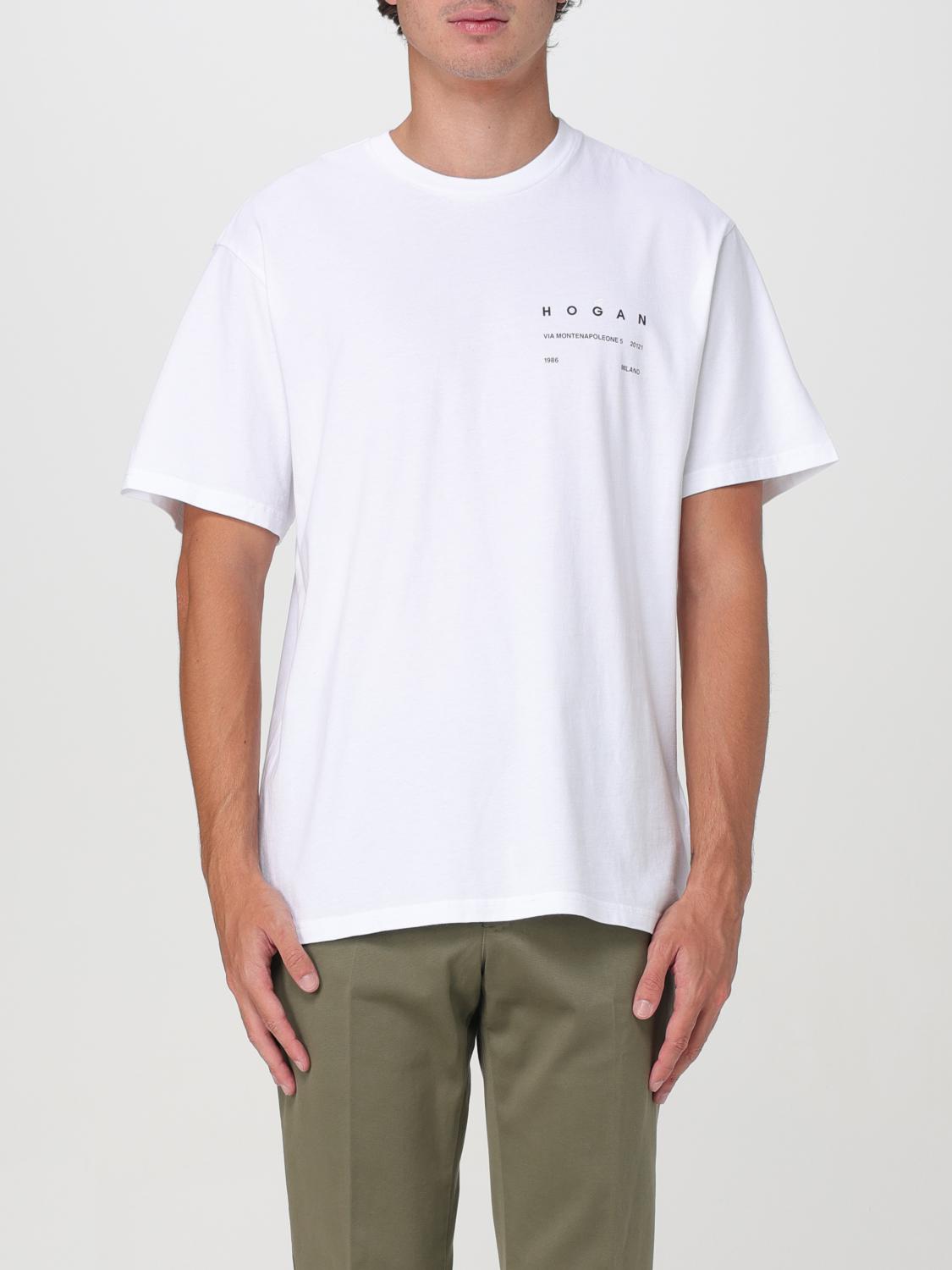 Hogan Crewneck Printed Design Short Sleeves T-shirt In Weiss