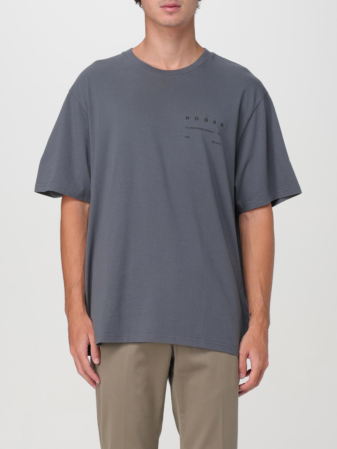 Shop Hogan T-shirt  Men Color Grey In Grau