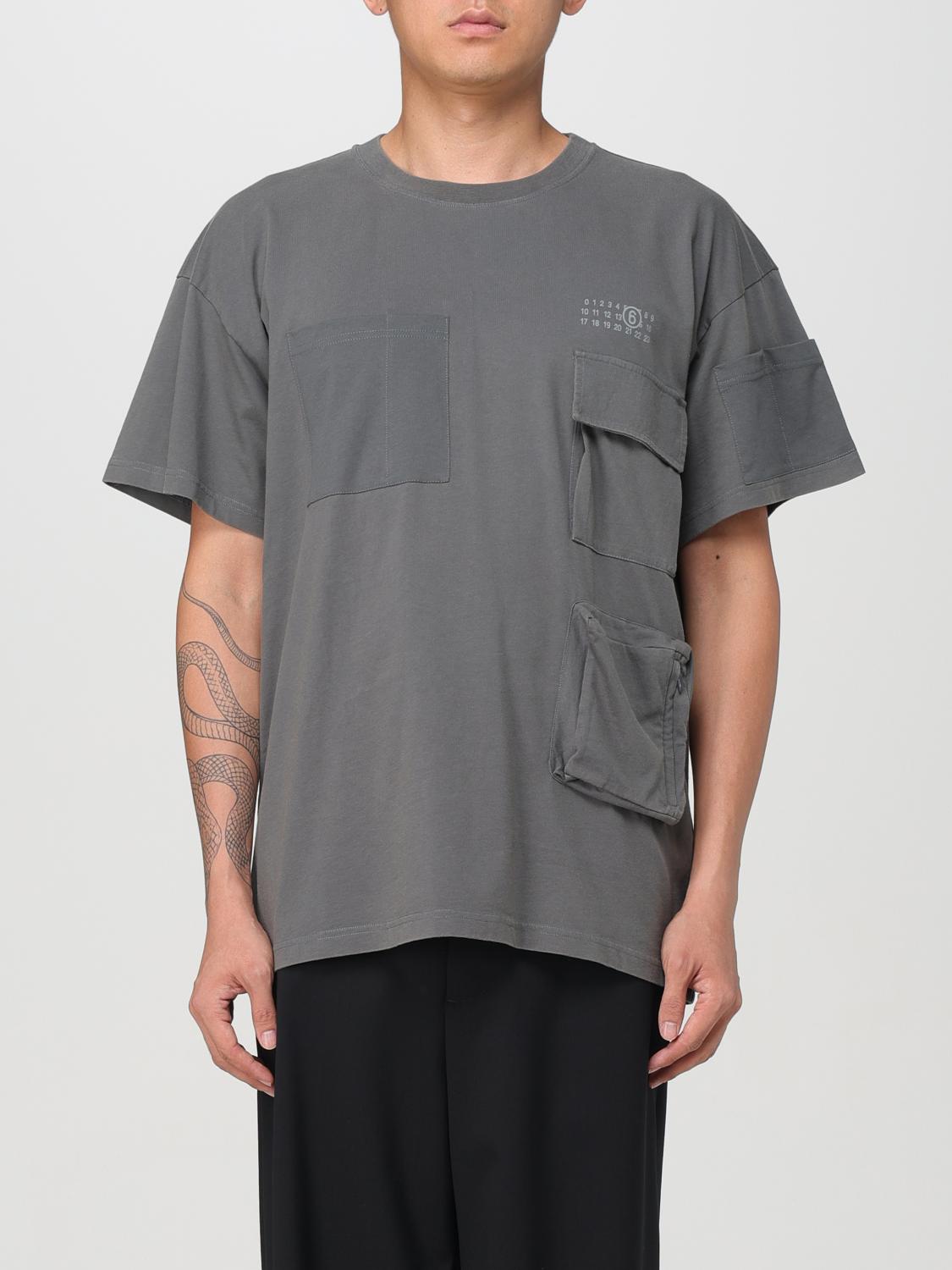 Shop Mm6 Maison Margiela T-shirt  Men Color Grey In Grau