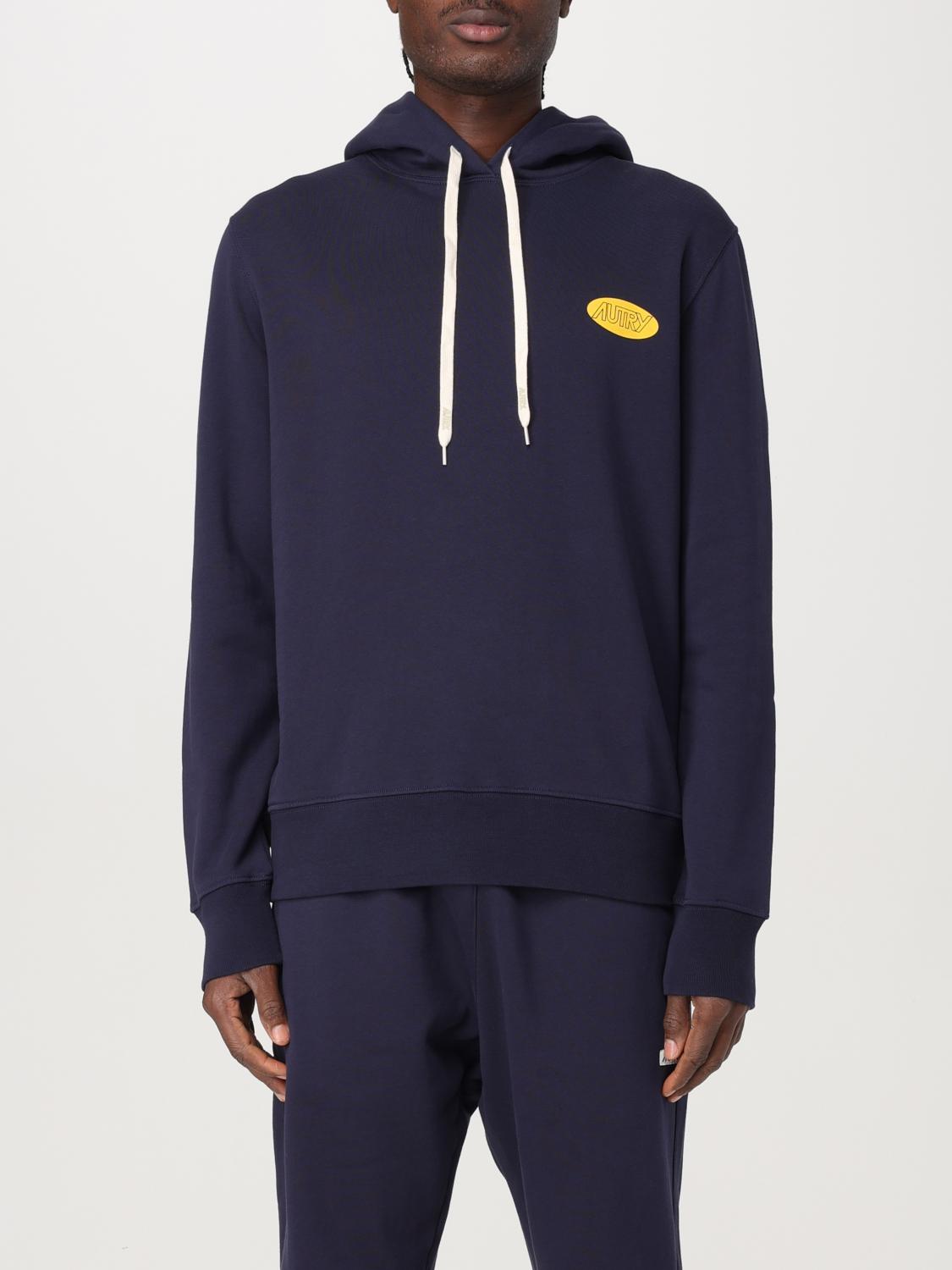 Autry Blue Jersey Hoodie Sweatshirt With Printed Logo In Blau