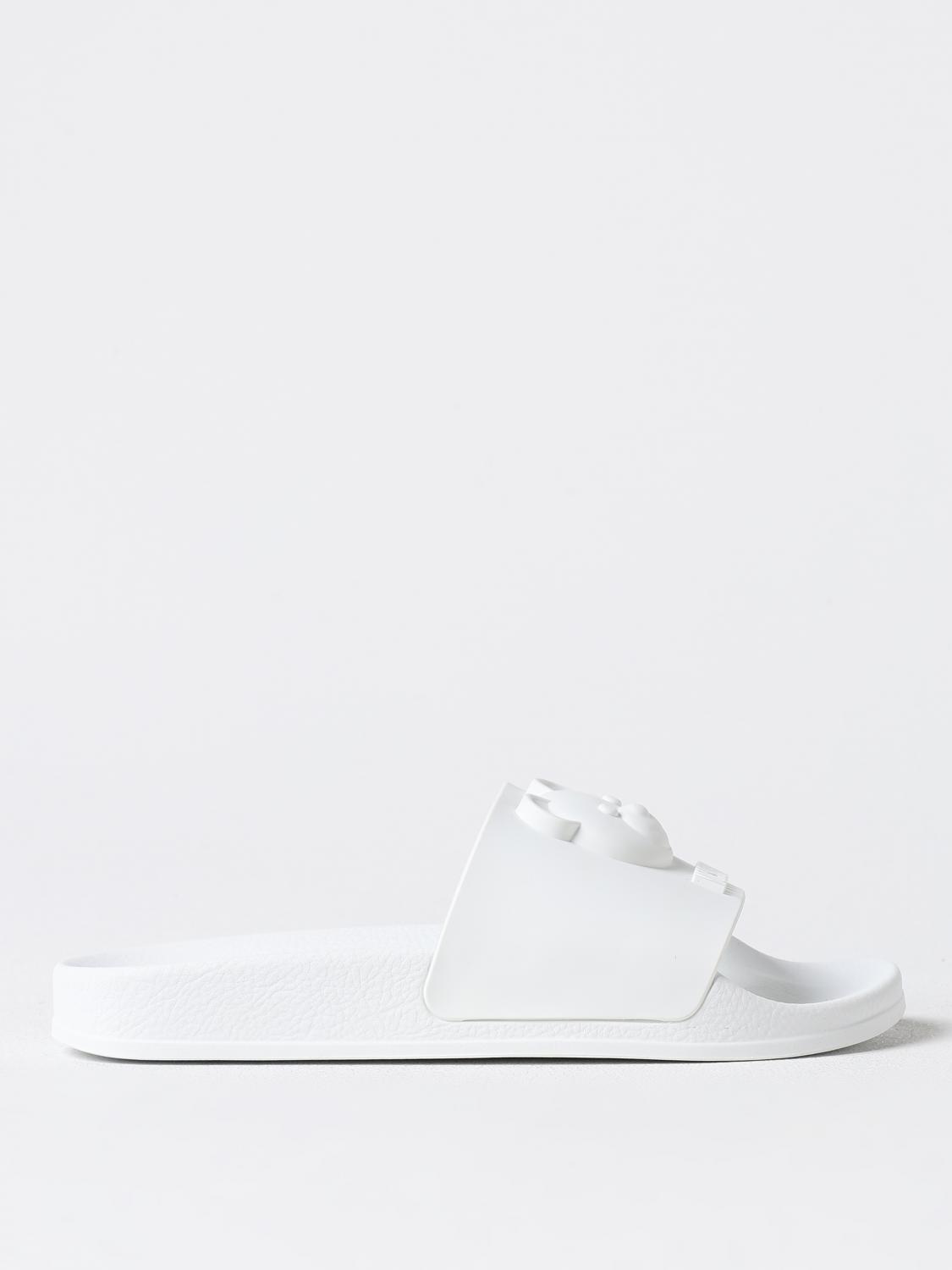 Shop Moschino Couture Flat Sandals  Woman Color White In Weiss