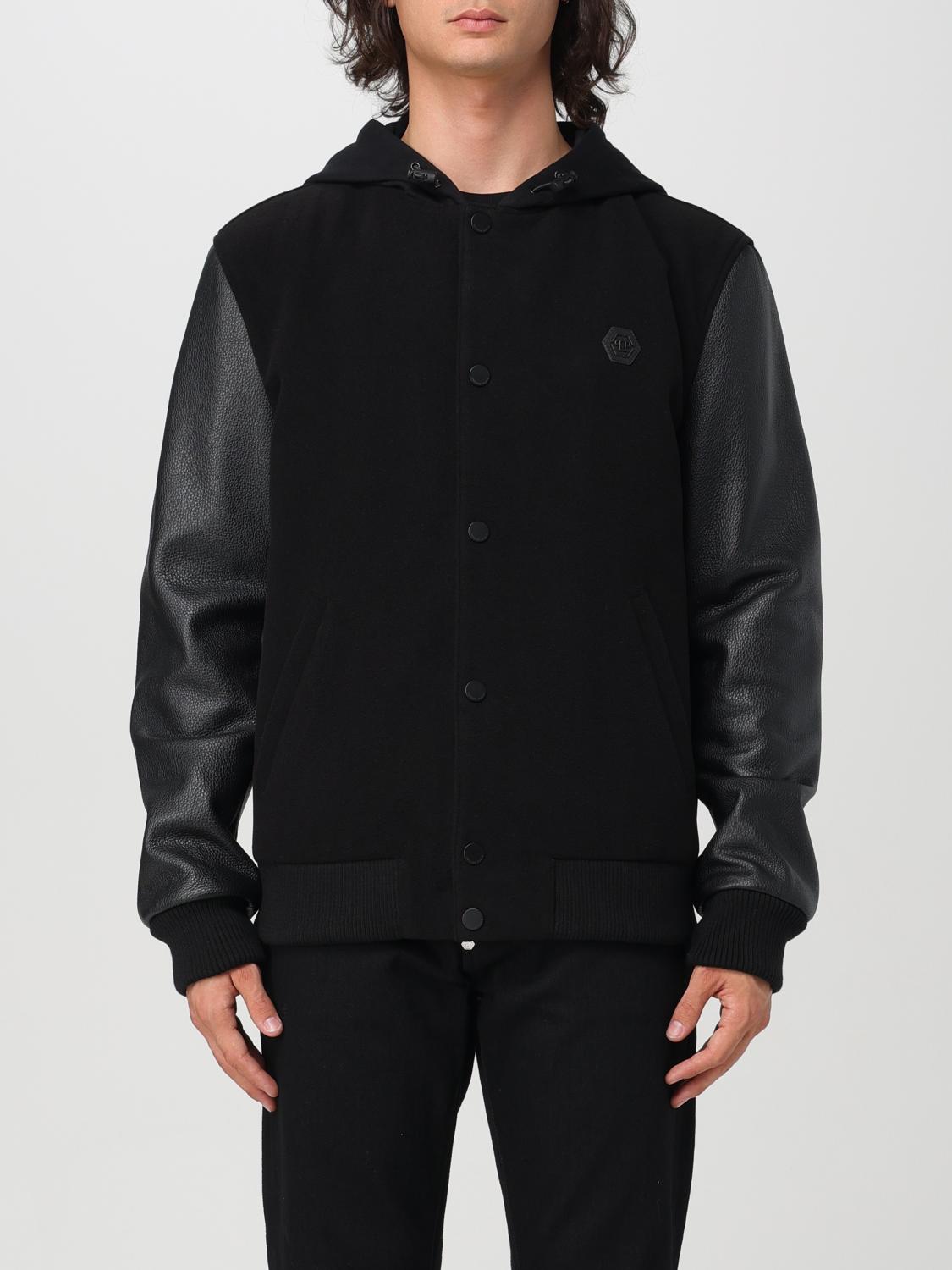 Shop Philipp Plein Jacket  Men Color Black In Schwarz