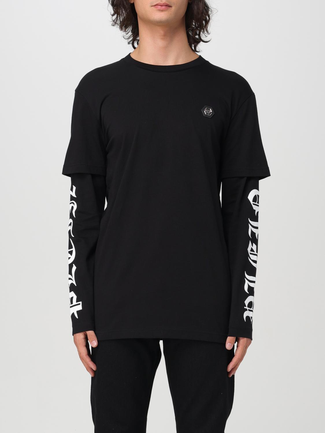 Shop Philipp Plein T-shirt  Men Color Black In Schwarz