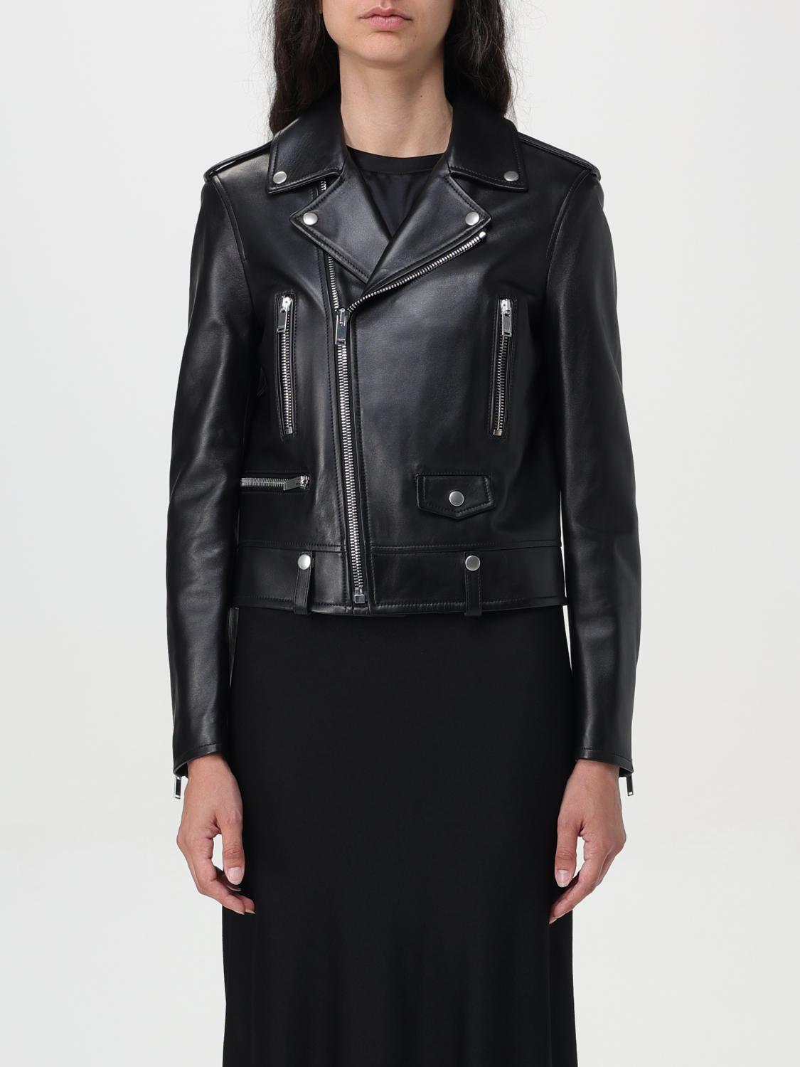 Shop Saint Laurent Jacket Woman In Schwarz