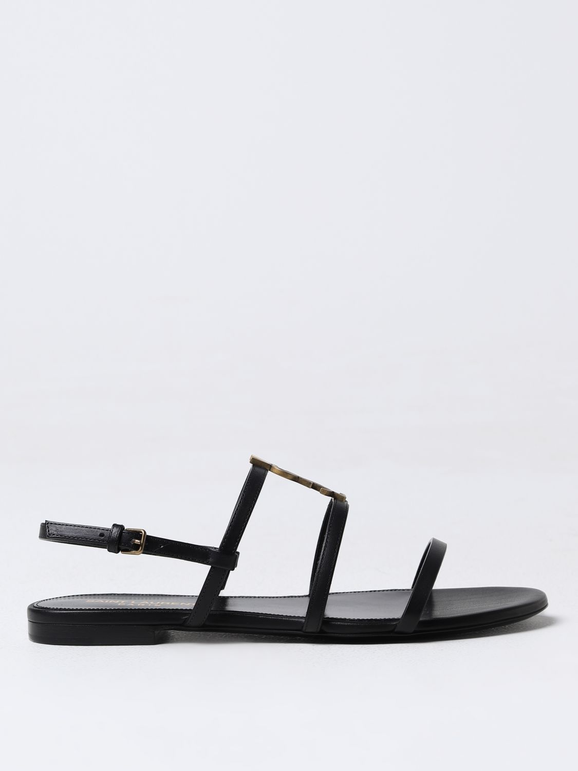 Shop Saint Laurent Flat Sandals  Woman Color Black In Schwarz