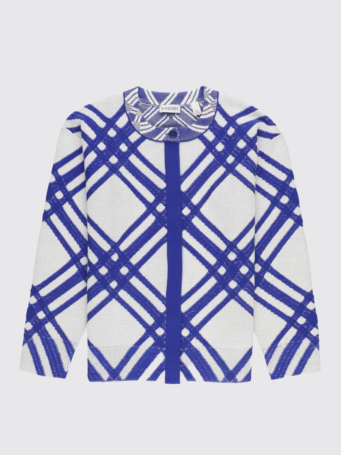 Shop Burberry Sweater  Kids Color Blue In Blau