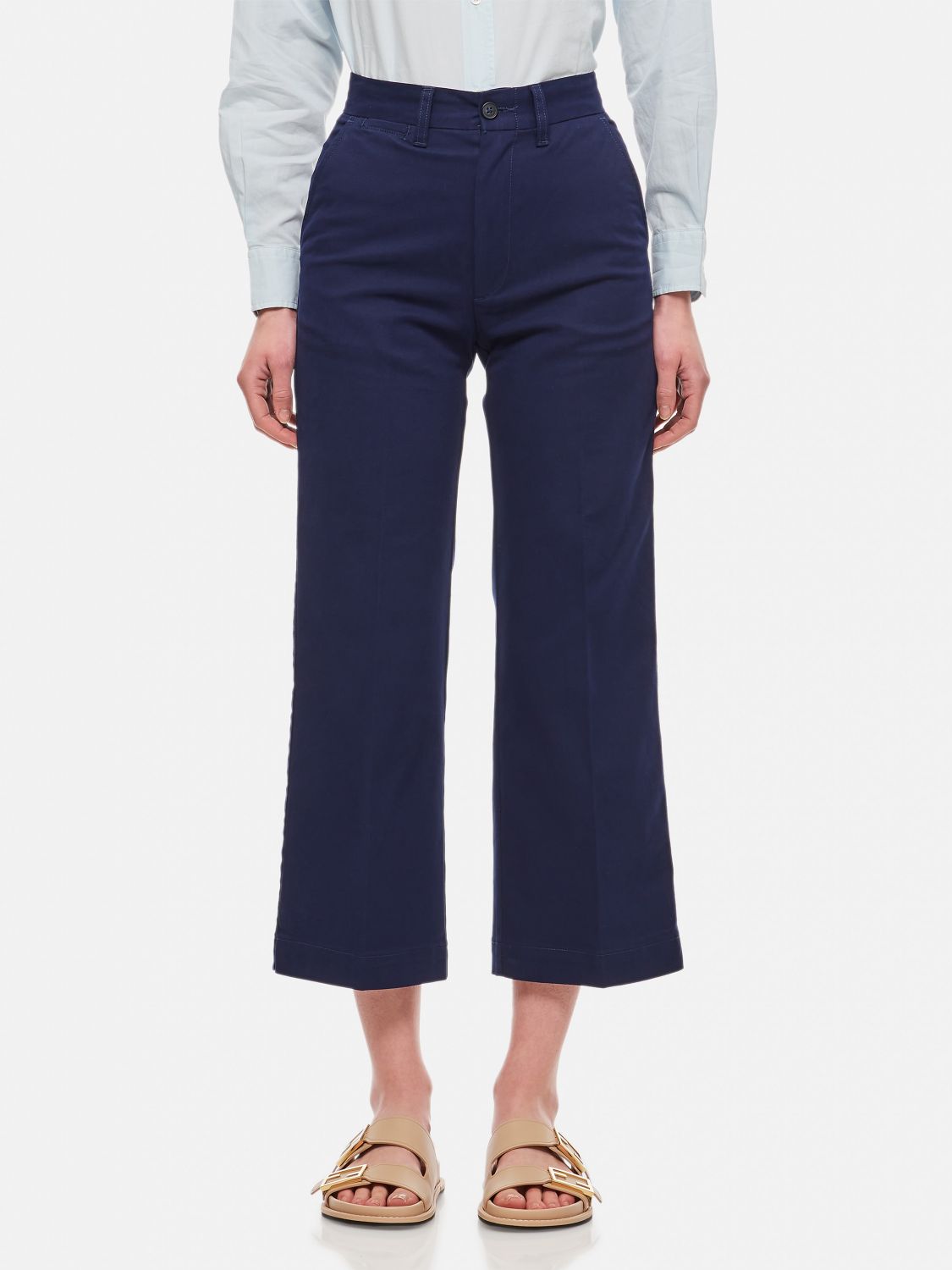 Shop Polo Ralph Lauren Pants  Woman Color Blue In Blau