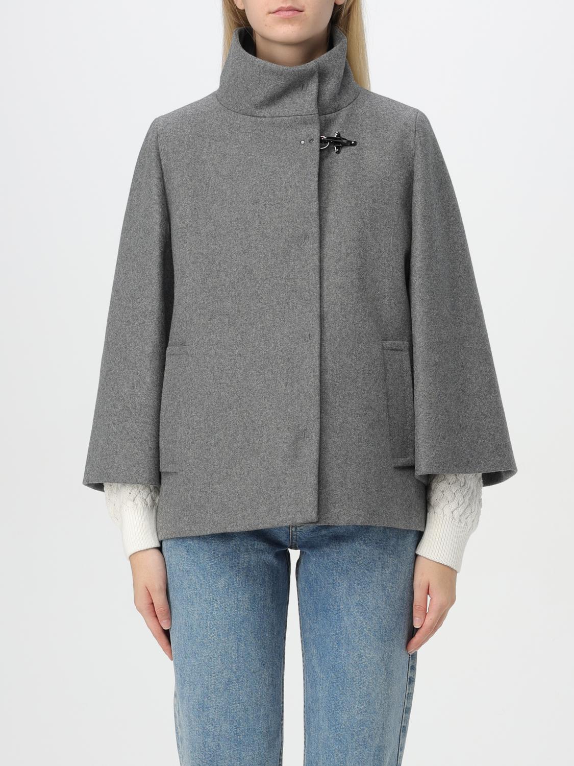 Shop Fay Coat  Woman Color Grey In Grau