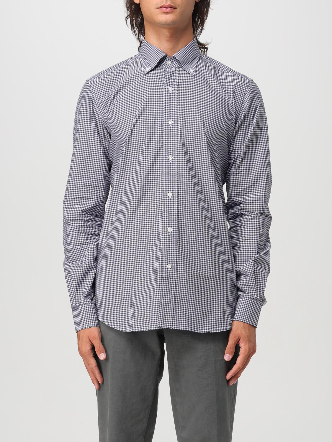 Shop Fay Shirt  Men Color Brown In Braun