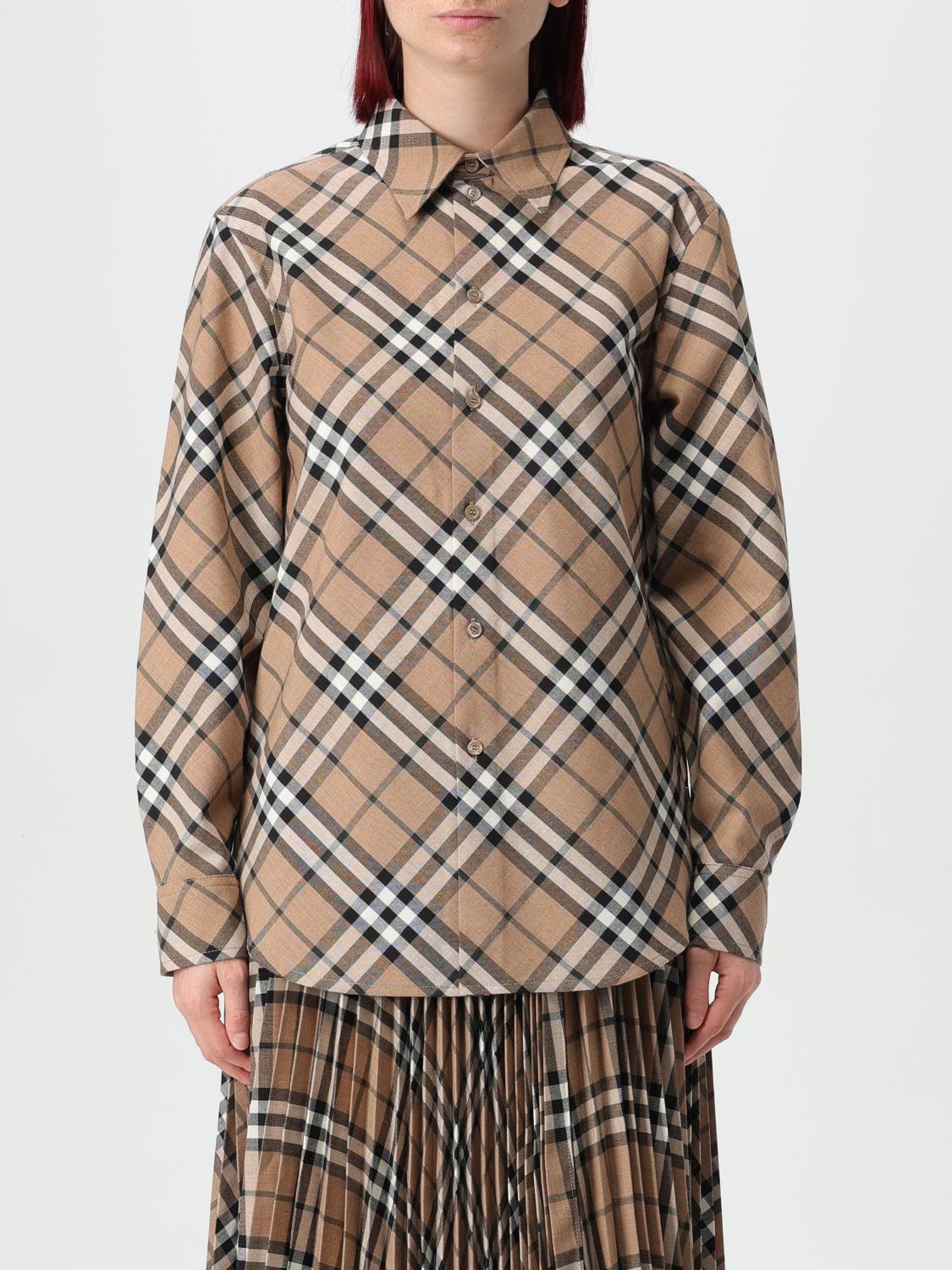 Burberry Check Long-sleeve Button-down Shirt In Walnut