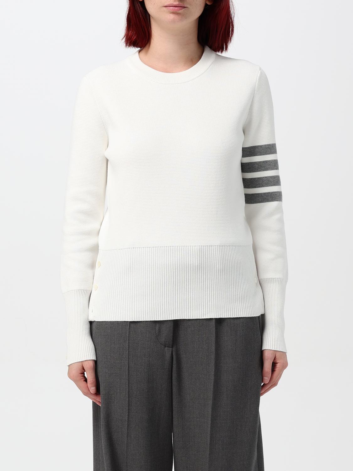 Shop Thom Browne Sweater  Woman Color White In Weiss