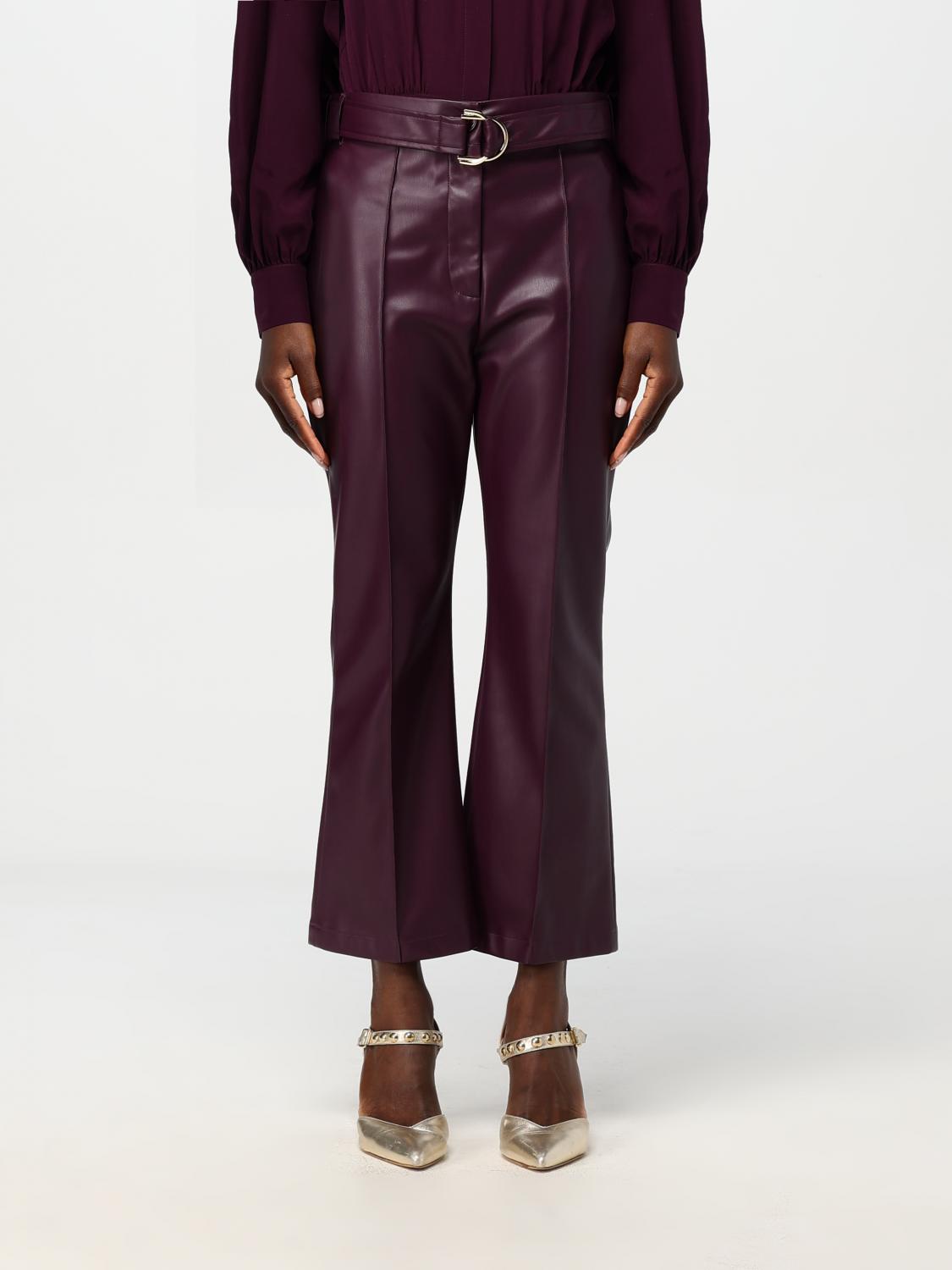 Liu •jo Coated Flared Trousers In Violett