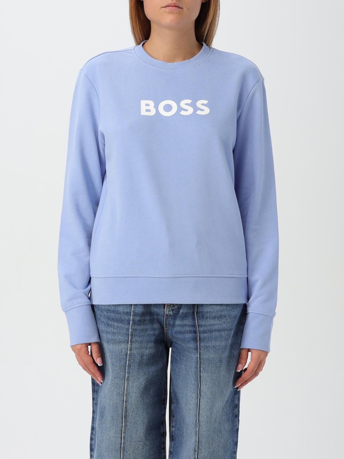 HUGO BOSS SWEATSHIRT BOSS WOMAN COLOR GNAWED BLUE F94082011