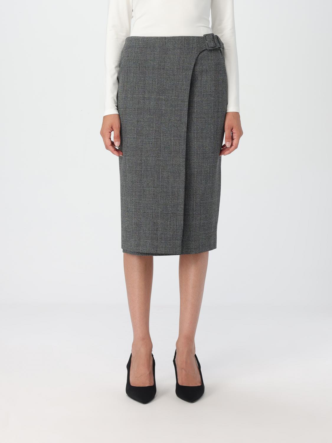 Shop Hugo Boss Skirt Boss Woman Color Grey In Grau