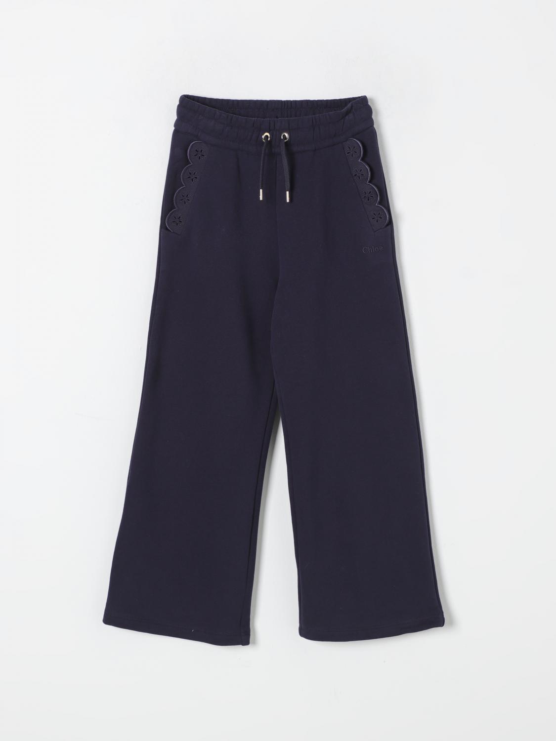 Chloé Pants Kids Color Blue In Blau