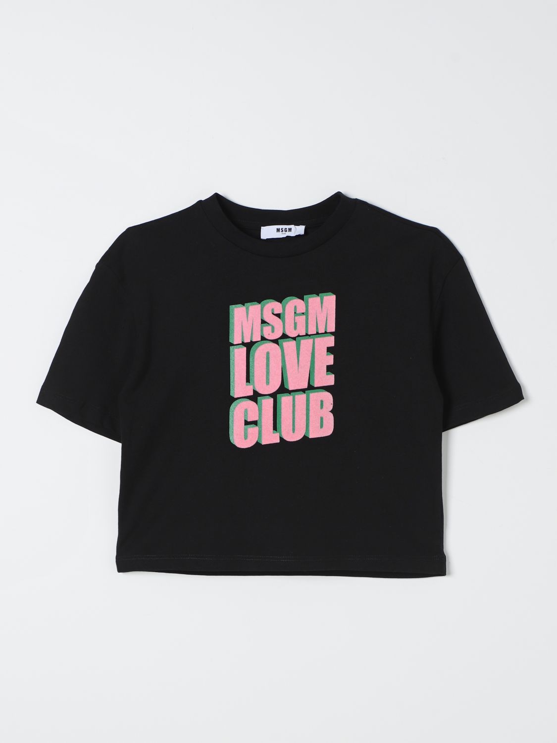 Shop Msgm T-shirt  Kids Kids Color Black In Schwarz