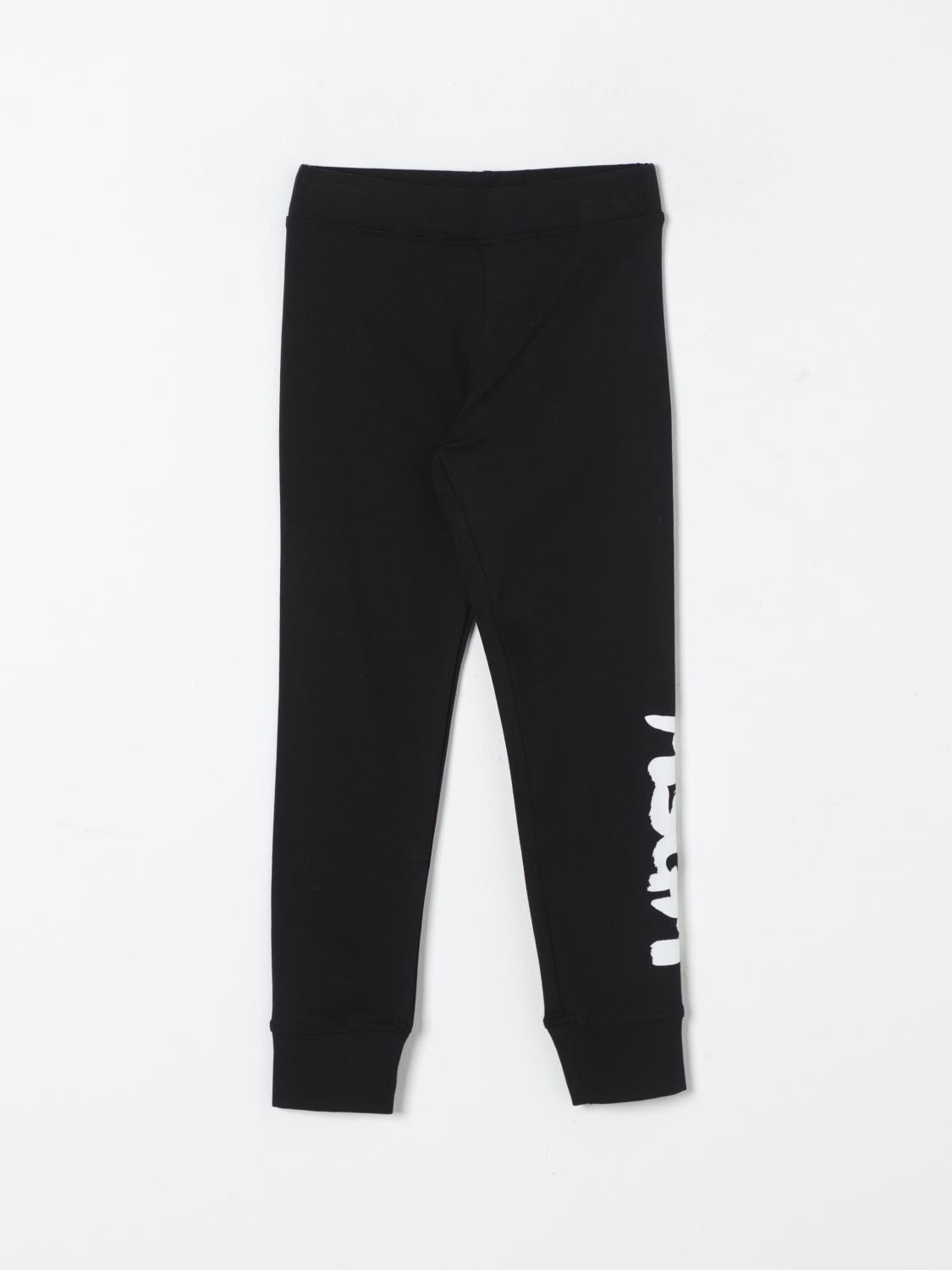 Msgm Logo-print Cotton Leggings In Schwarz