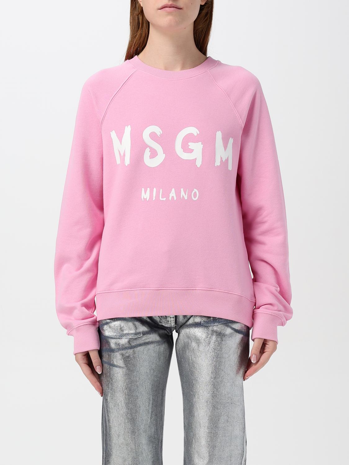 Shop Msgm Sweatshirt  Woman Color Pink