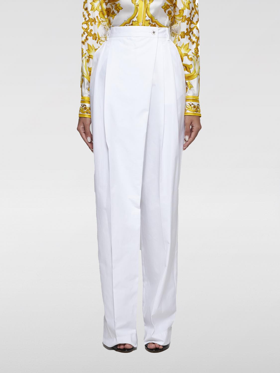 Shop Dolce & Gabbana Pants  Woman Color White In Weiss