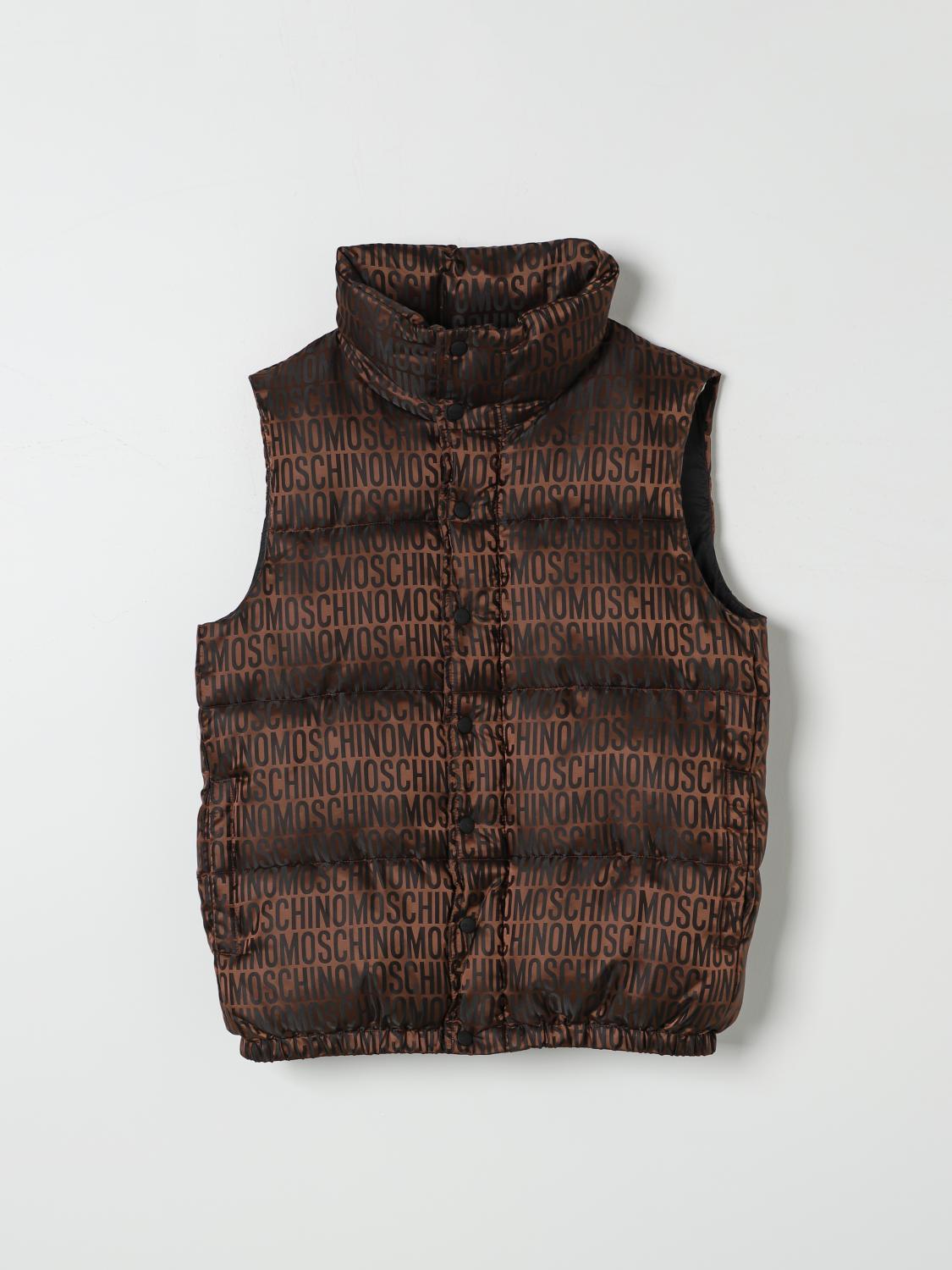 Shop Moschino Waistcoat  Kids Color Brown In Braun