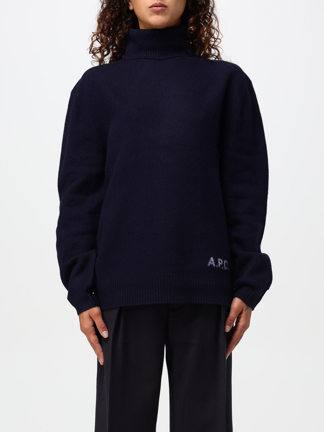 Shop Apc Sweater A.p.c. Woman Color Blue In Blau