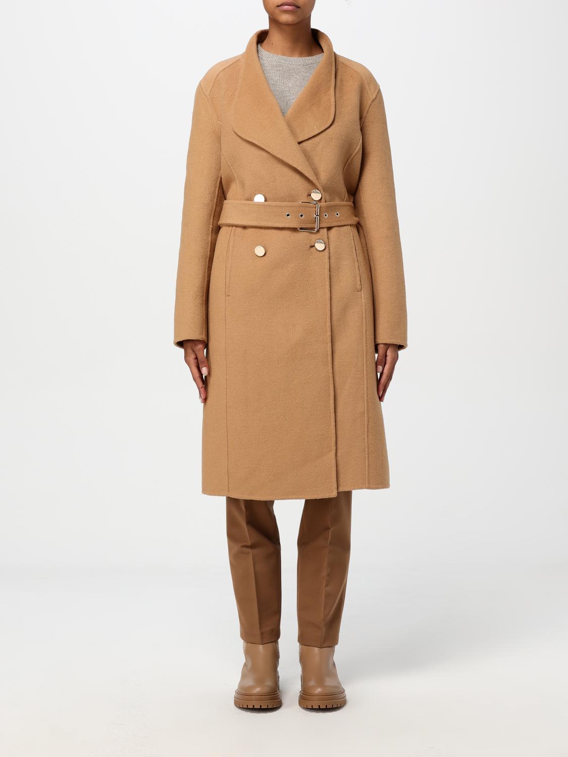 Shop Liu •jo Coat Liu Jo Woman Color Camel