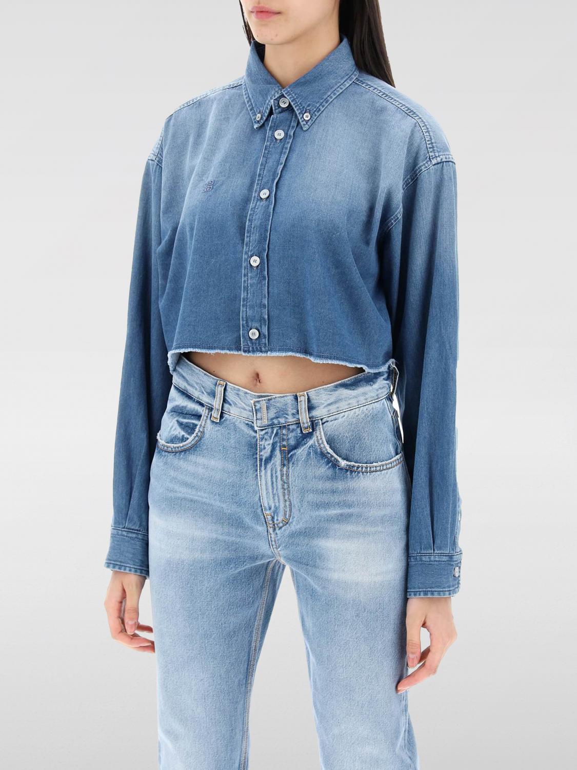 Shop Givenchy Shirt  Woman Color Sky Blue In Hellblau