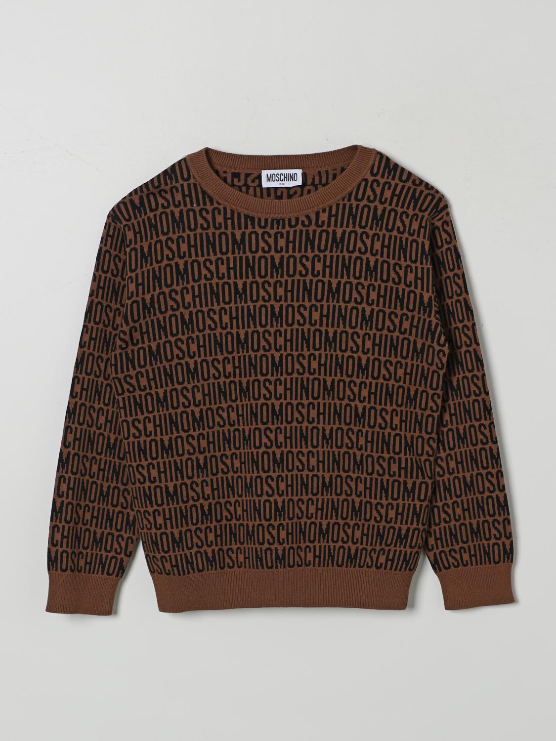 Shop Moschino Sweater  Kids Color Brown In Braun