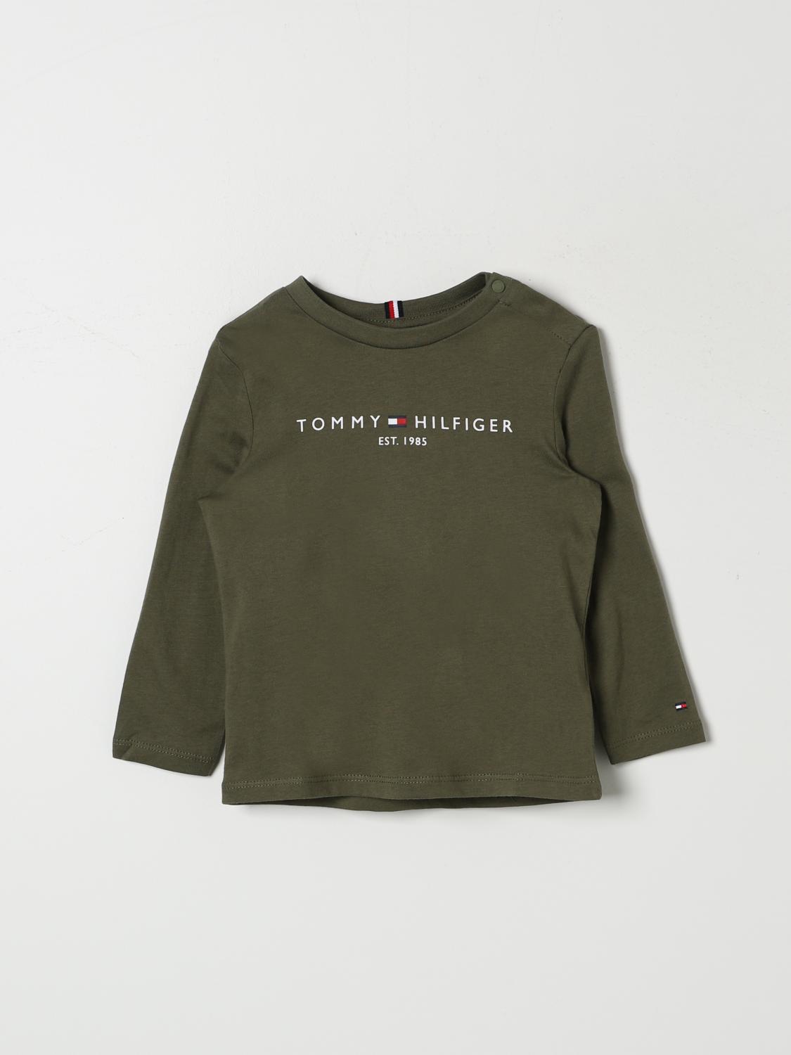 Shop Tommy Hilfiger T-shirt  Kids Color Green In Grün