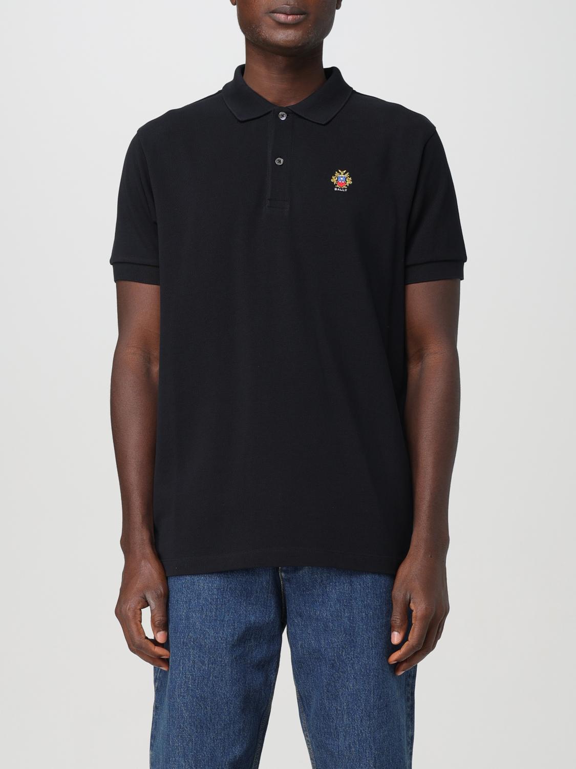 Shop Bally Polo Shirt  Men Color Black In Schwarz