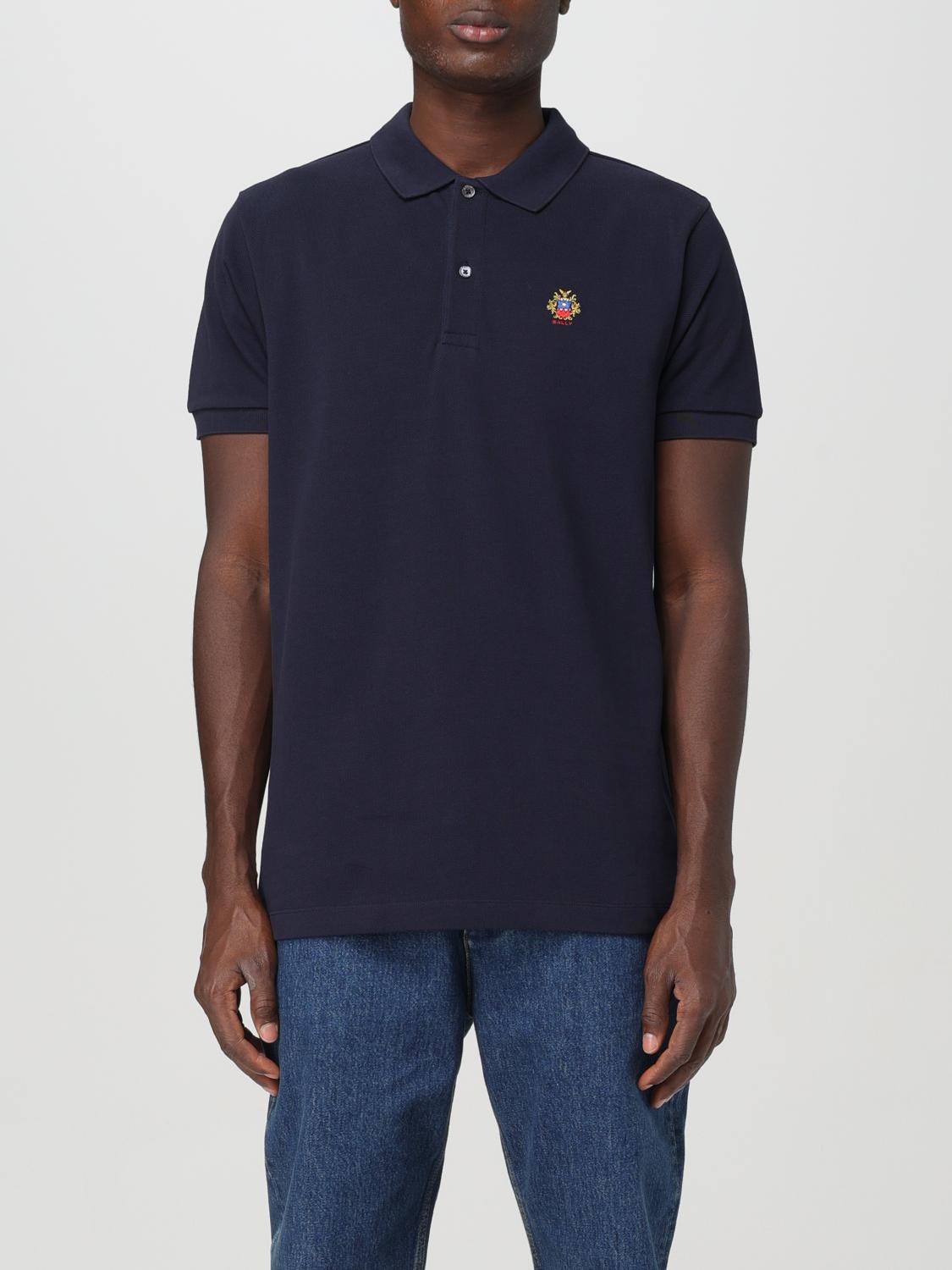 Shop Bally Polo Shirt  Men Color Blue In Blau