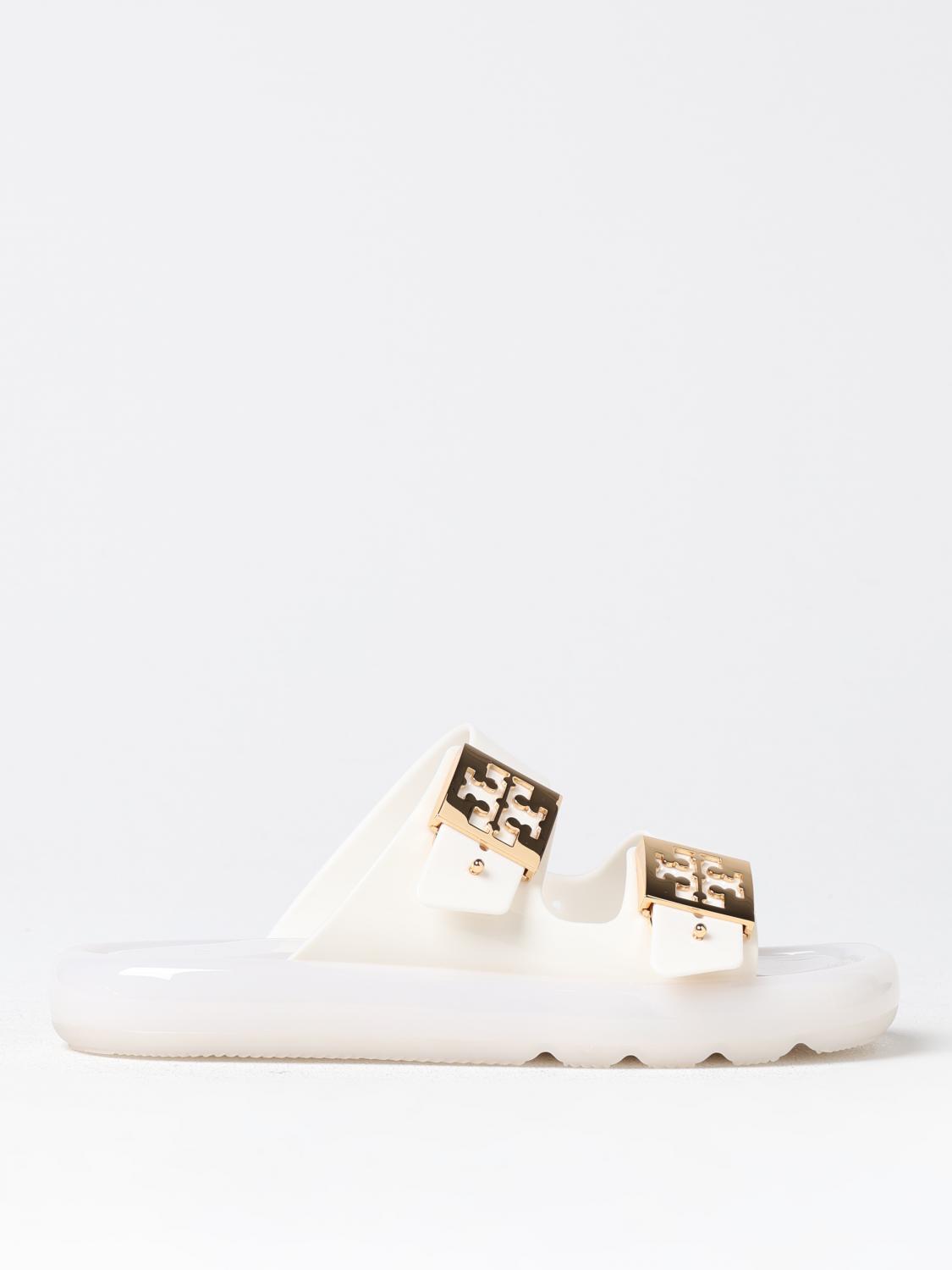 Shop Tory Burch Flat Sandals  Woman Color White In Weiss