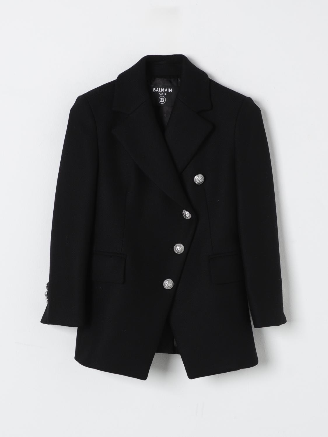 BALMAIN COAT BALMAIN KIDS COLOR BLACK,F94911002