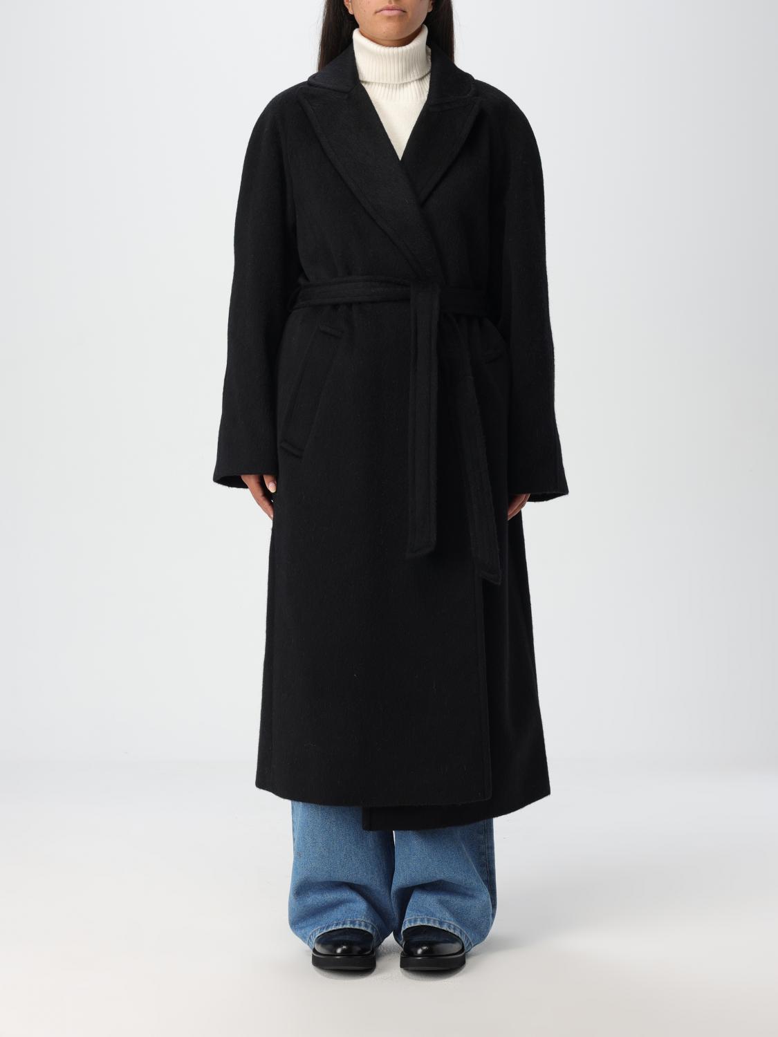 Shop Apc Coat A.p.c. Woman Color Black In Schwarz