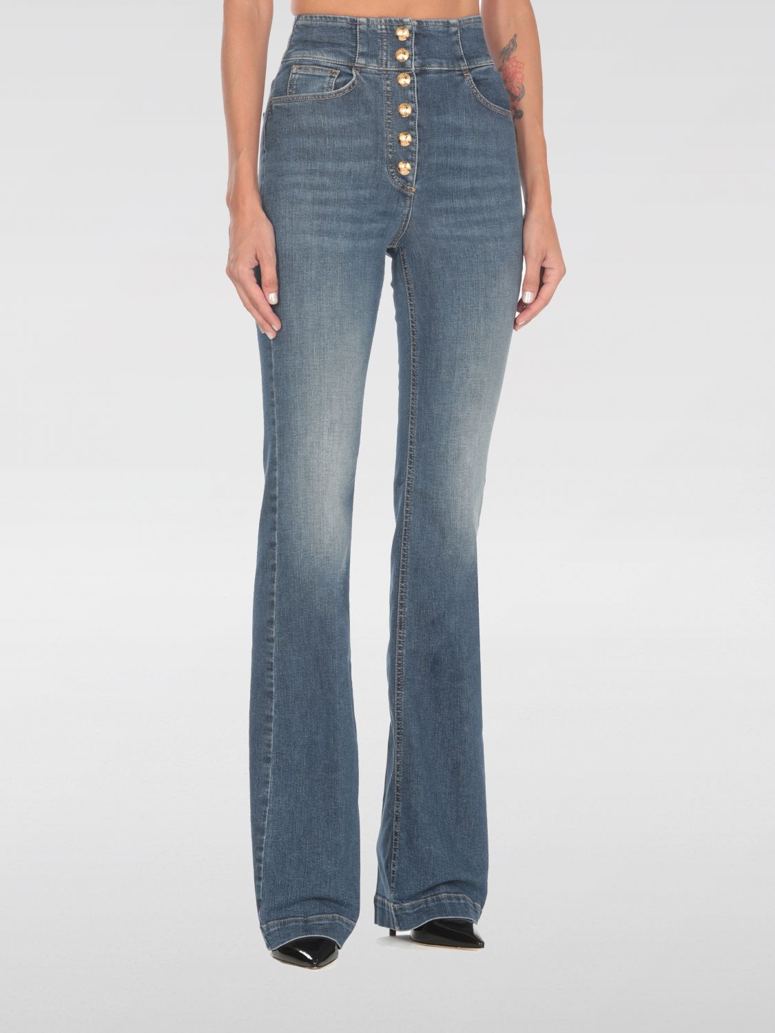 Shop Elisabetta Franchi Jeans  Woman Color Denim