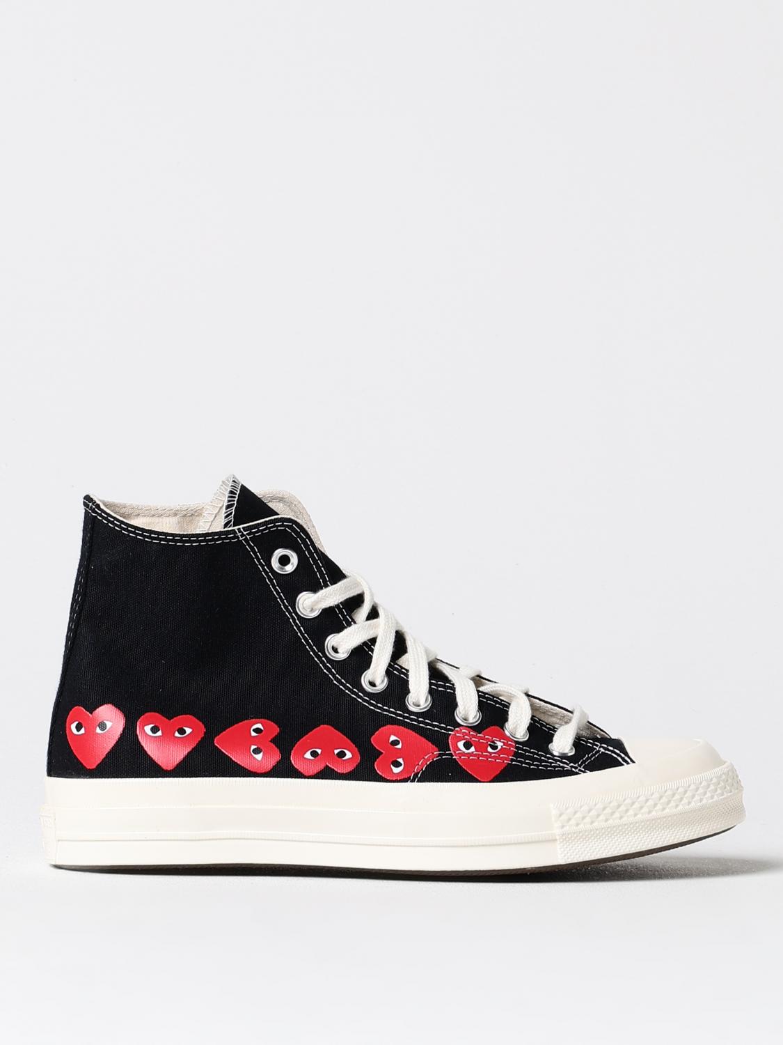 Shop Comme Des Garçons Play X Converse Sneakers  Men Color Black In 黑色