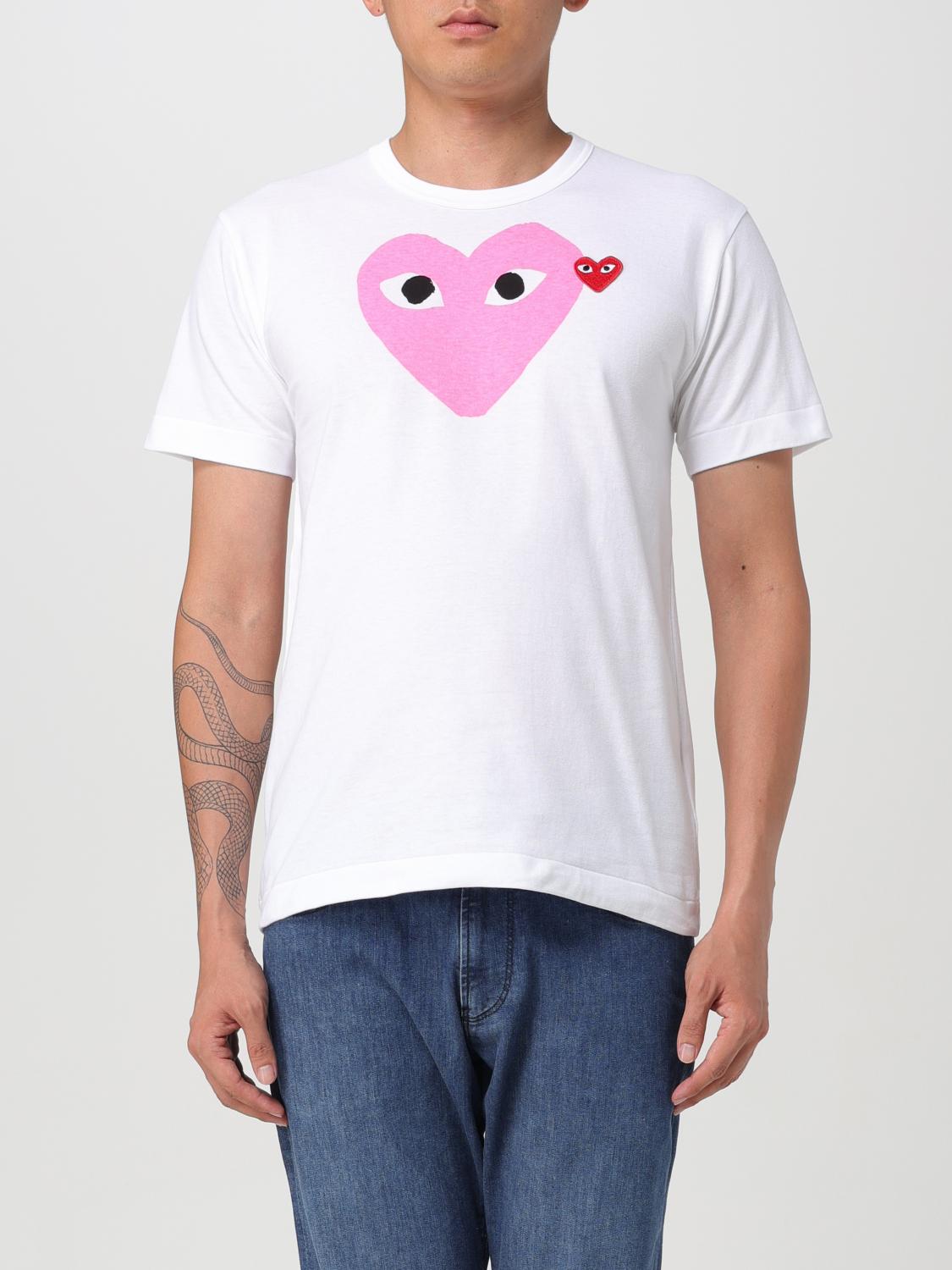 Shop Comme Des Garçons Play T-shirt Comme Des Garcons Play Men Color Pink In 粉色