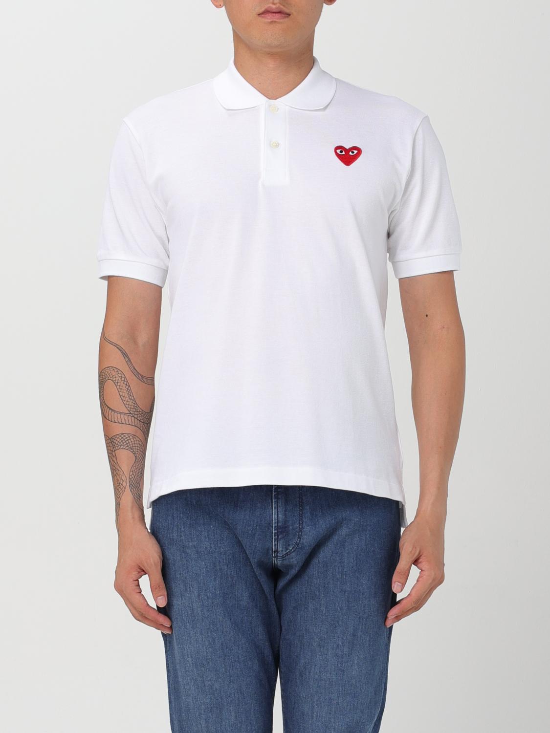 Shop Comme Des Garçons Play Polo Shirt Comme Des Garcons Play Men Color White In 白色