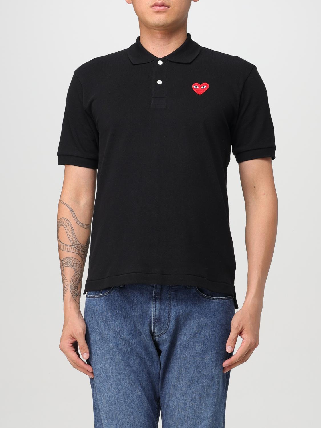 Shop Comme Des Garçons Play Polo Shirt Comme Des Garcons Play Men Color Black In 黑色