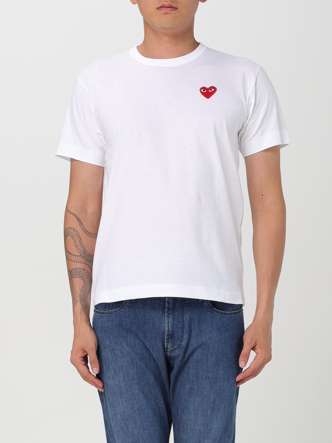 Shop Comme Des Garçons Play T-shirt Comme Des Garcons Play Men Color White In 白色