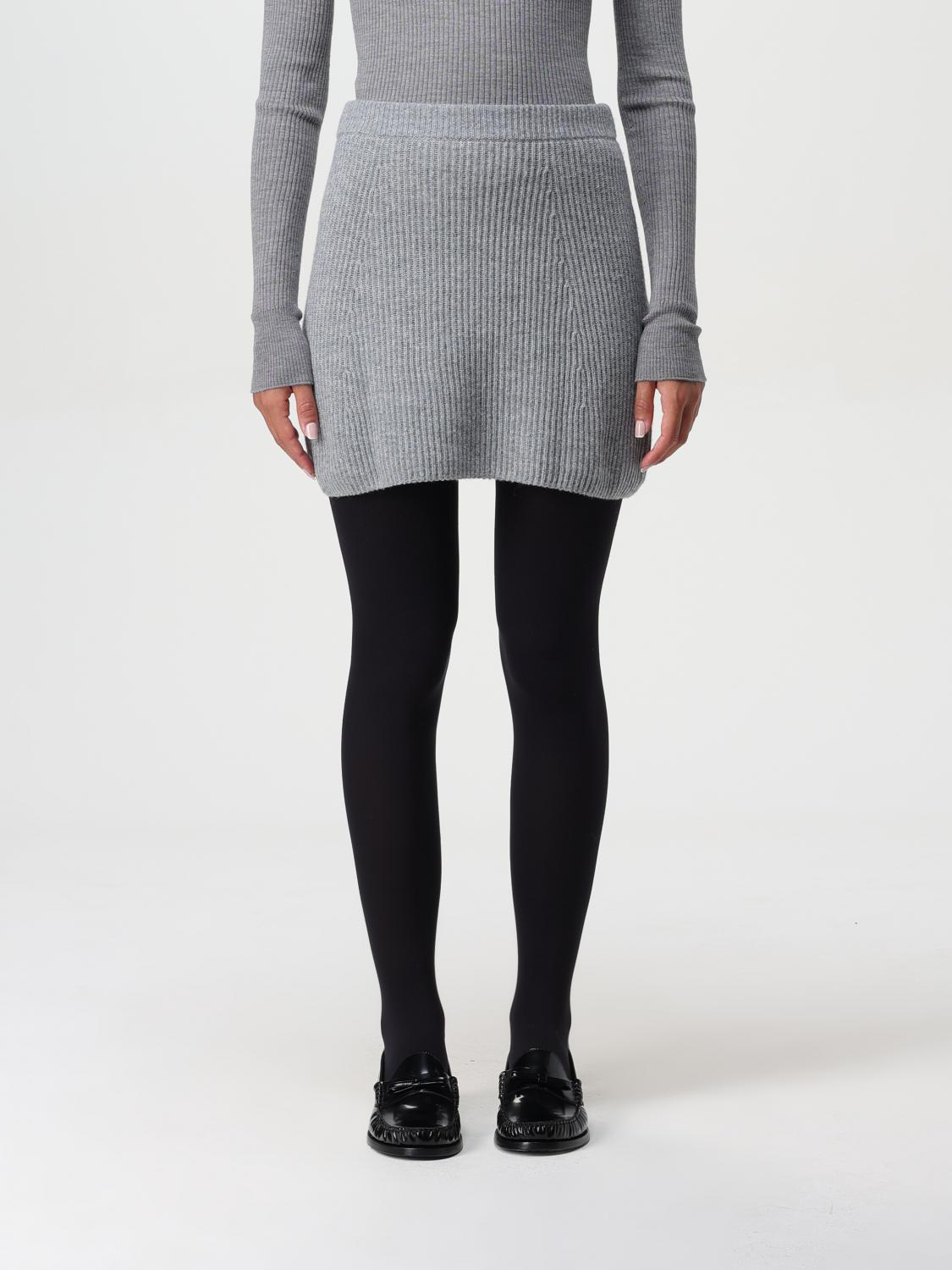 Sportmax Ribbed-knit Mini Skirt In Grey