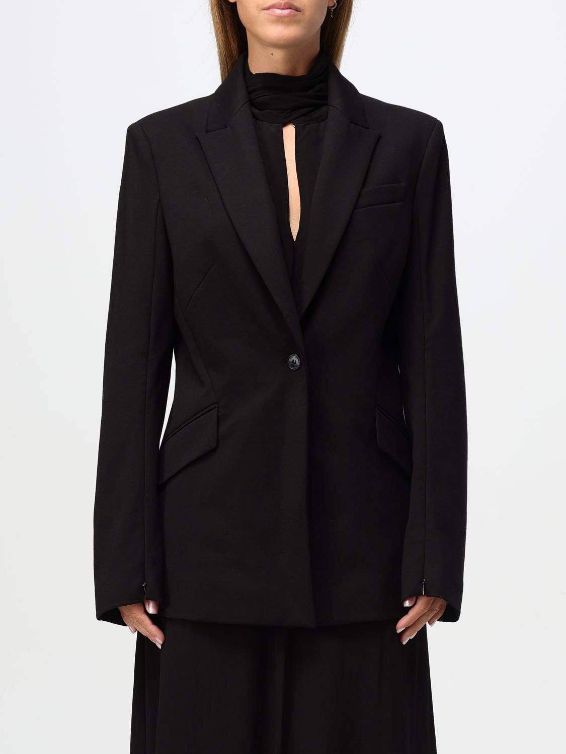 Shop Karl Lagerfeld Blazer  Woman Color Black In Schwarz