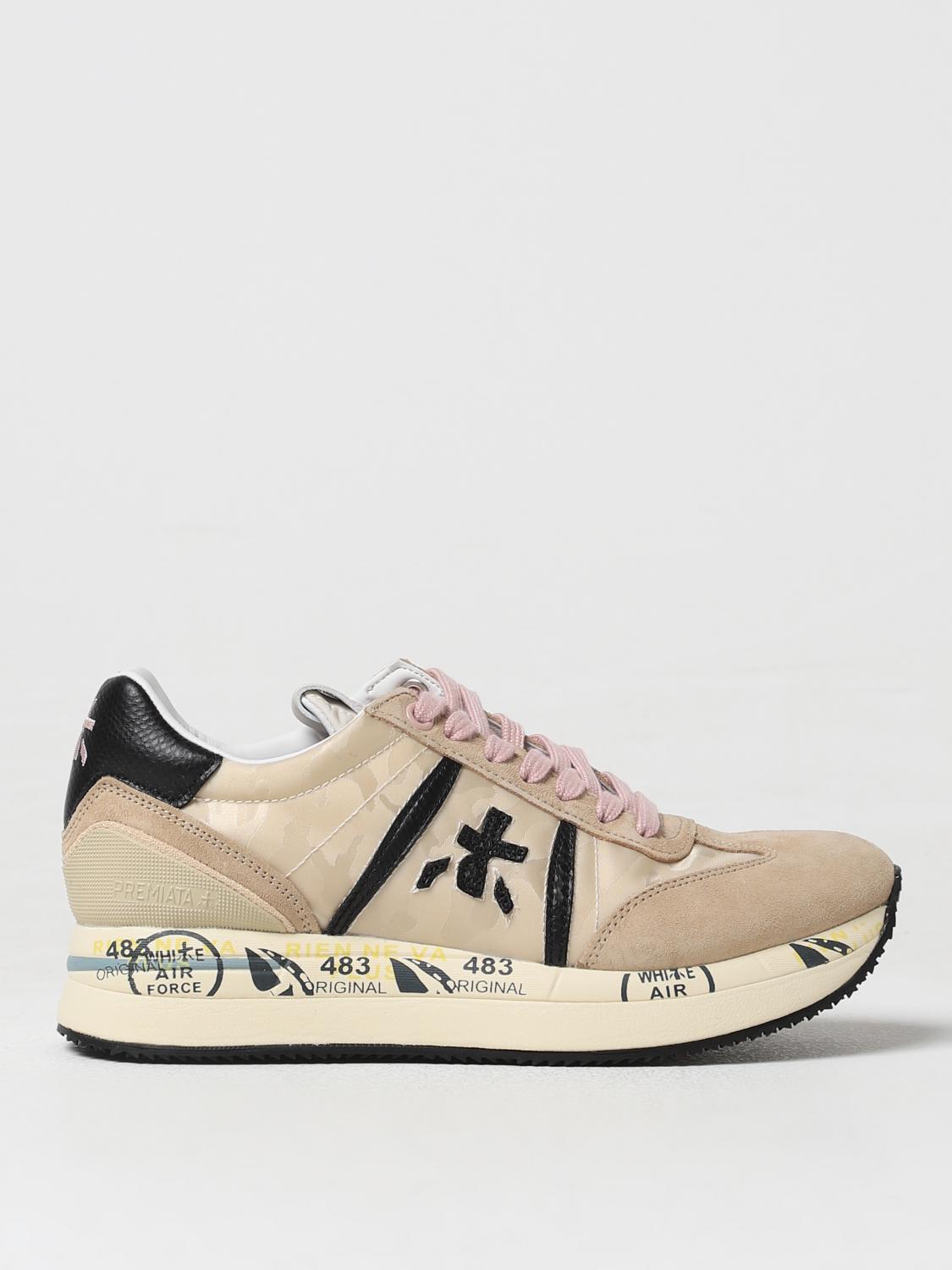 Shop Premiata Sneakers  Woman Color Ecru