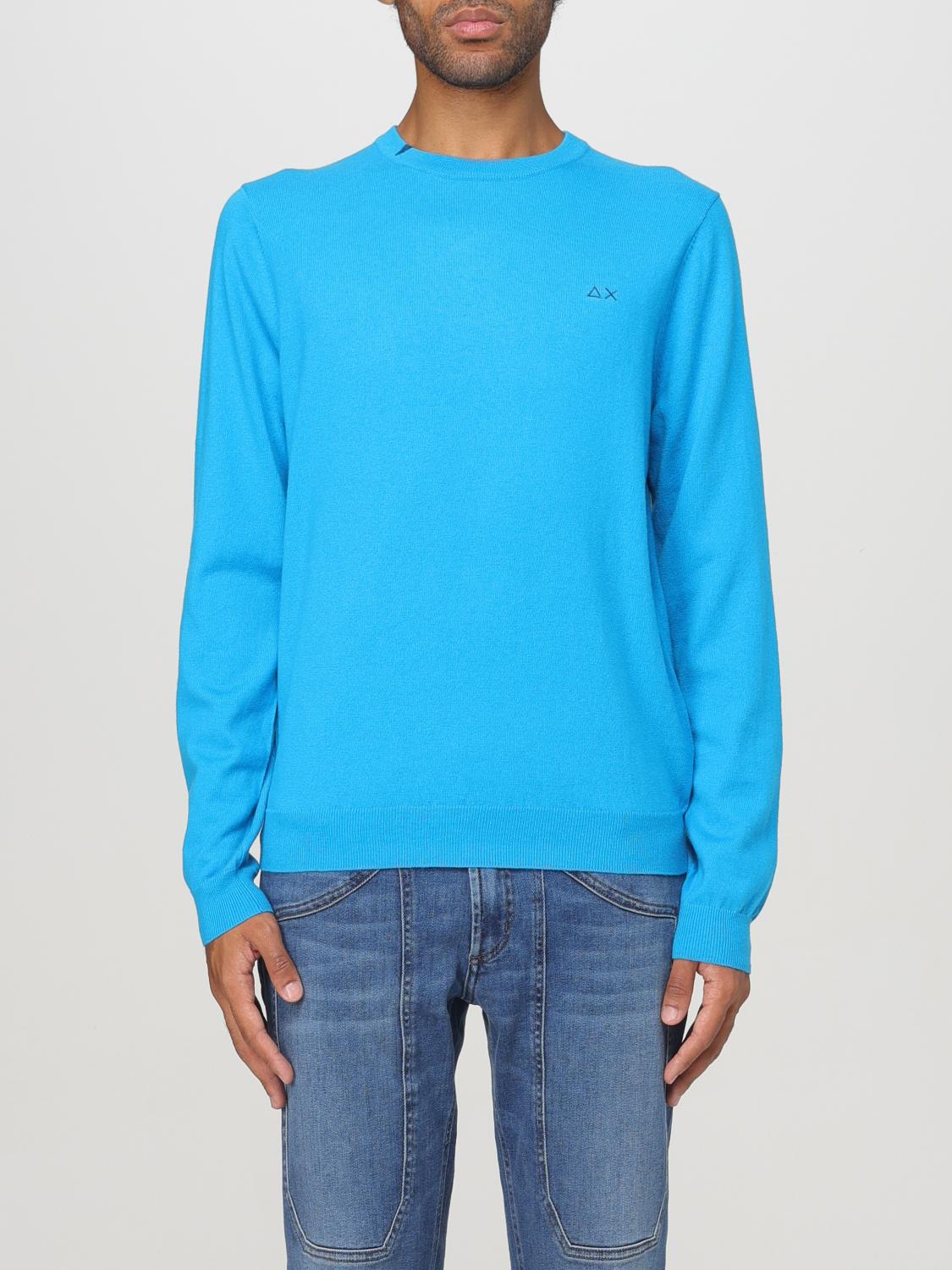 Shop Sun 68 Sweater  Men Color Turquoise In Türkis