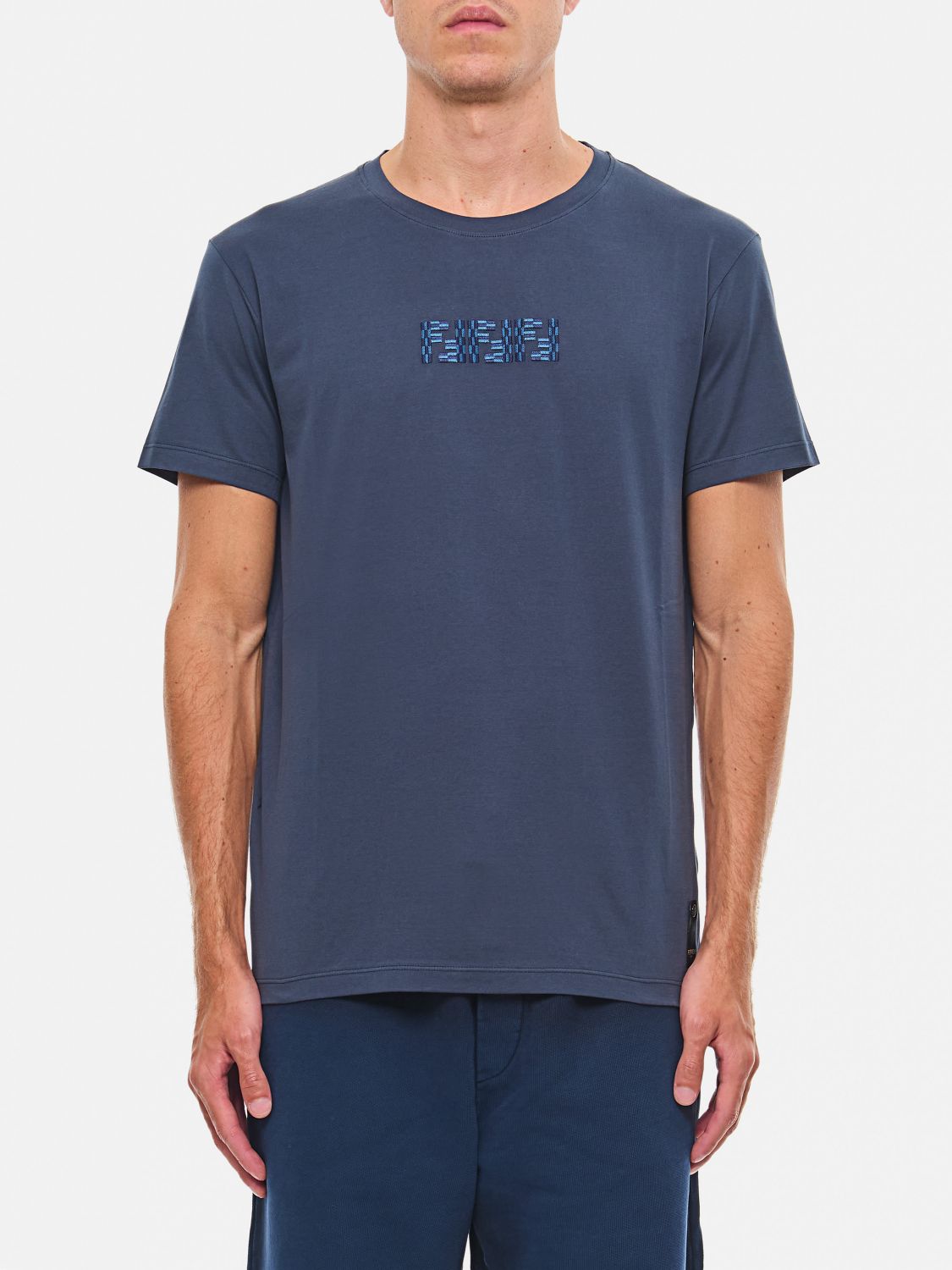 Shop Fendi T-shirt  Men Color Blue In Blau