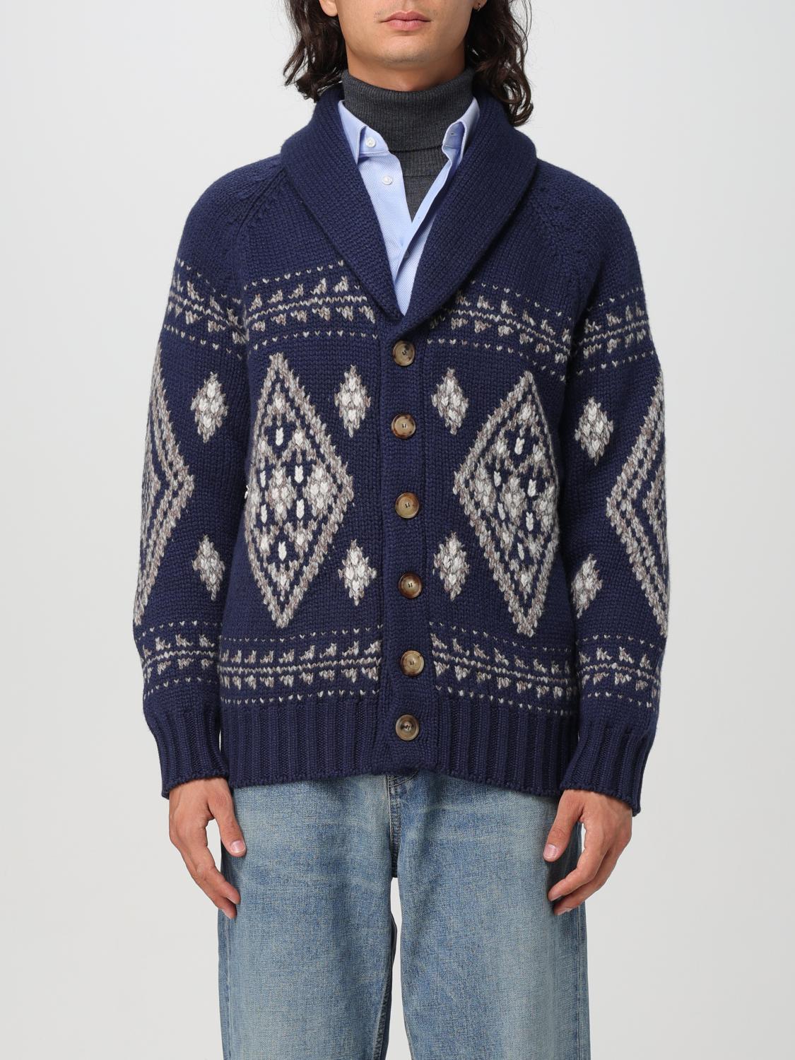 Shop Brunello Cucinelli Cardigan  Men Color Blue In Blau